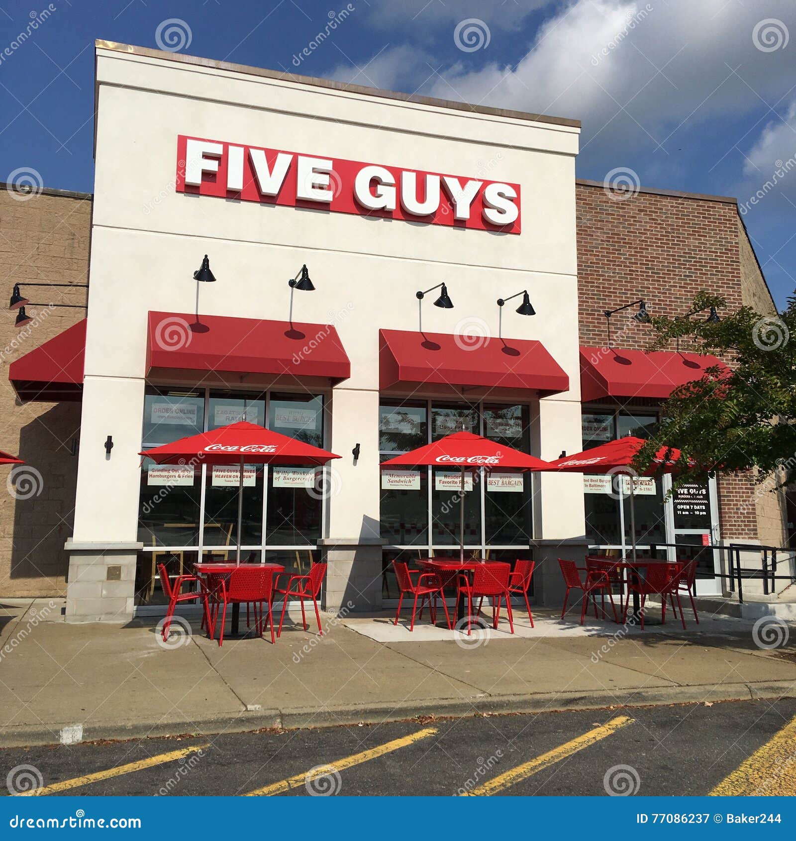 Five Guys restaurant editorial photography. Image of pizza 77086237