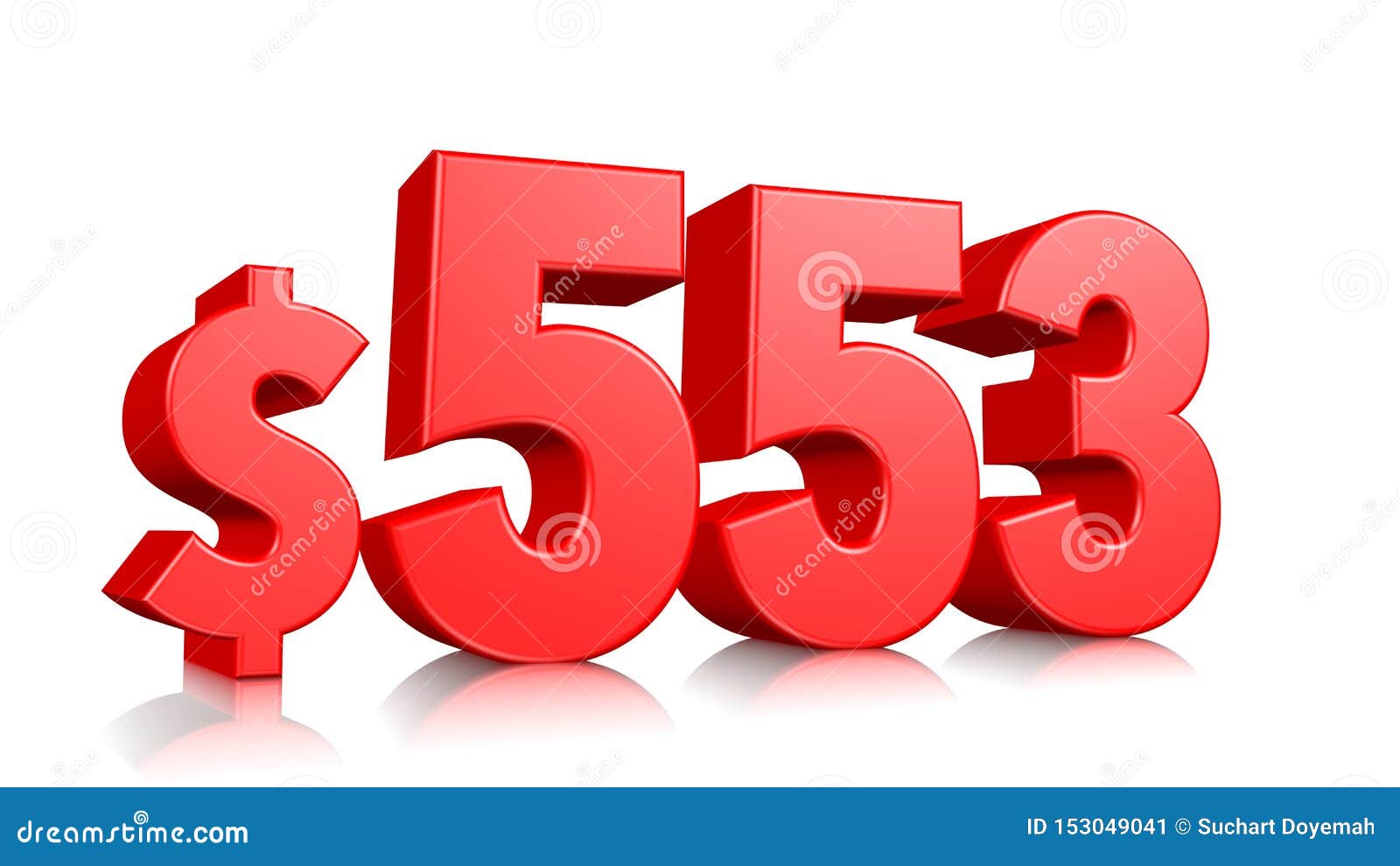 553 Five Hundred And Fifty Three Price Symbol Red Text