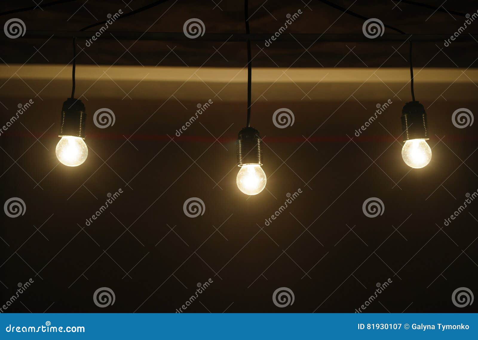 Five Included Light Bulbs in a Dark Room Stock Image Image of festive, decor 81930107