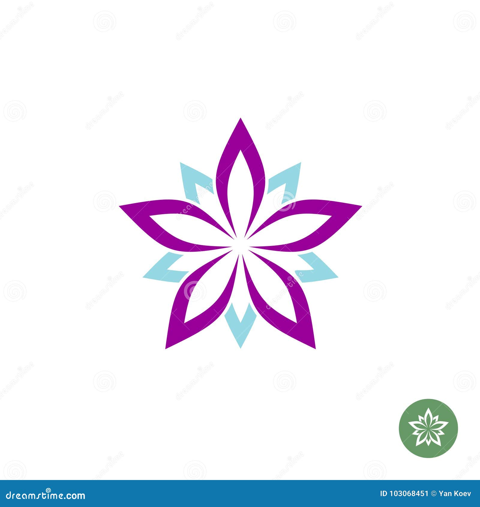 five leaves lotus flower logo template stock vector illustration