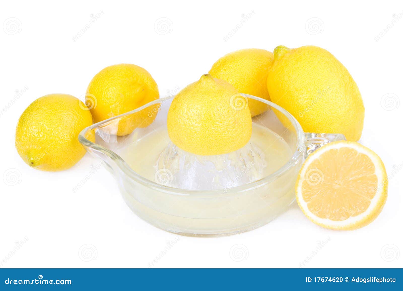 Five Lemons with a Juicer stock photo. Image of lemonade 17674620