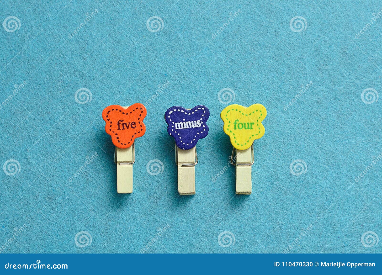 Five minus four stock photo. Image of learn, numbers 110470330