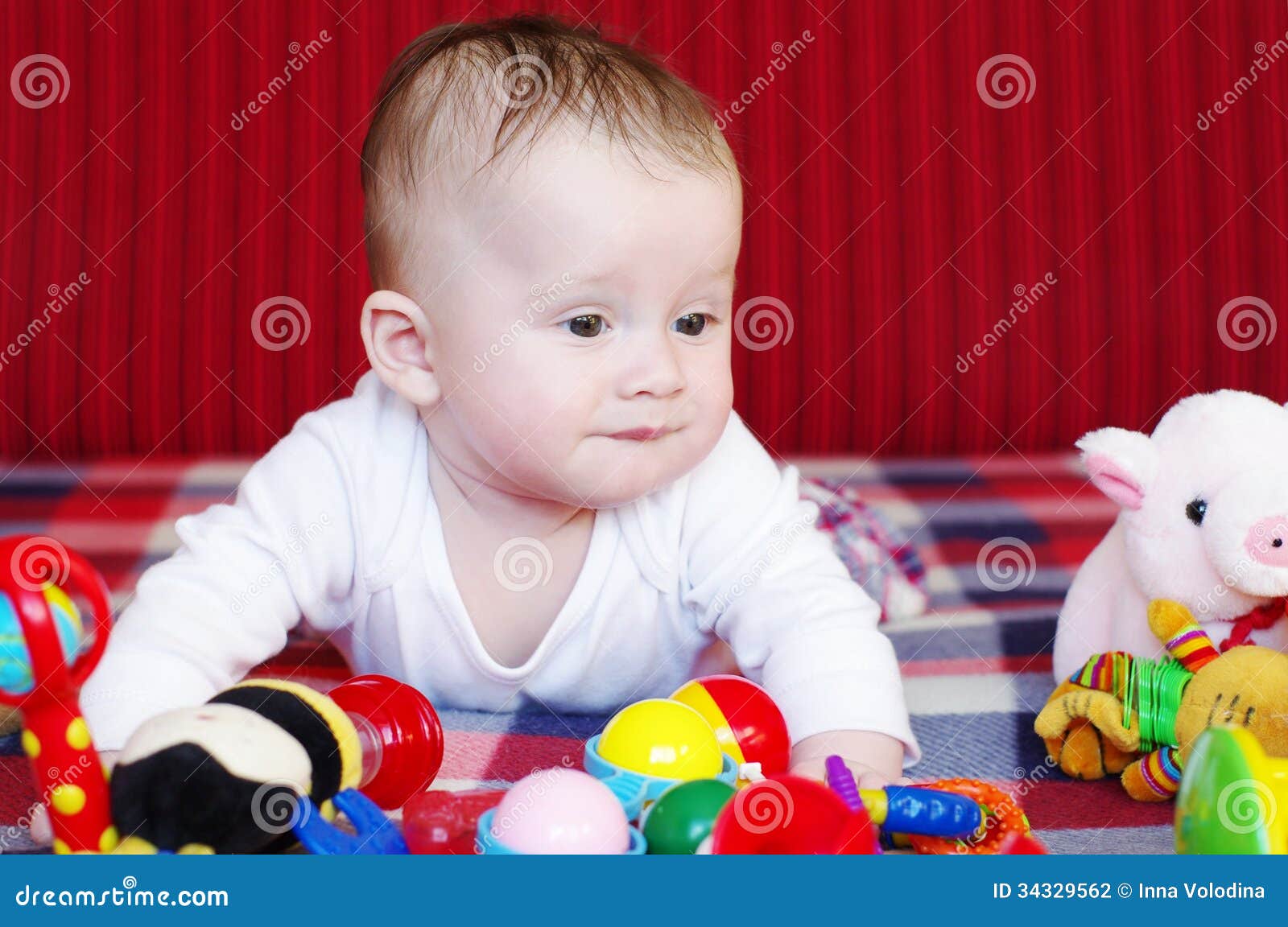 Fivemonthsold Baby Boy In A Bathtowel Stock Photography 54355616