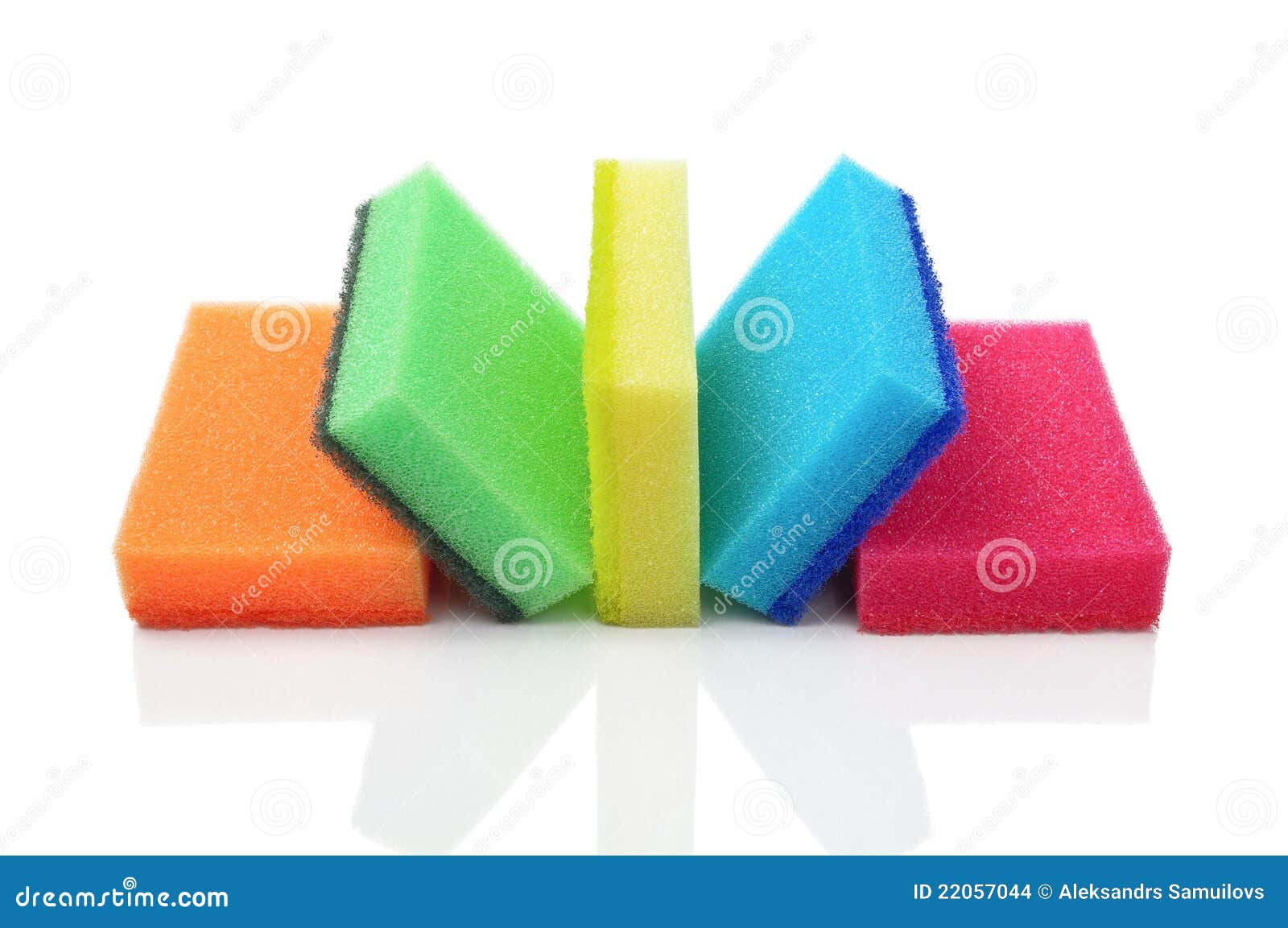 Five Multicolorful Kitchen Sponges Stock Photo Image of yellow