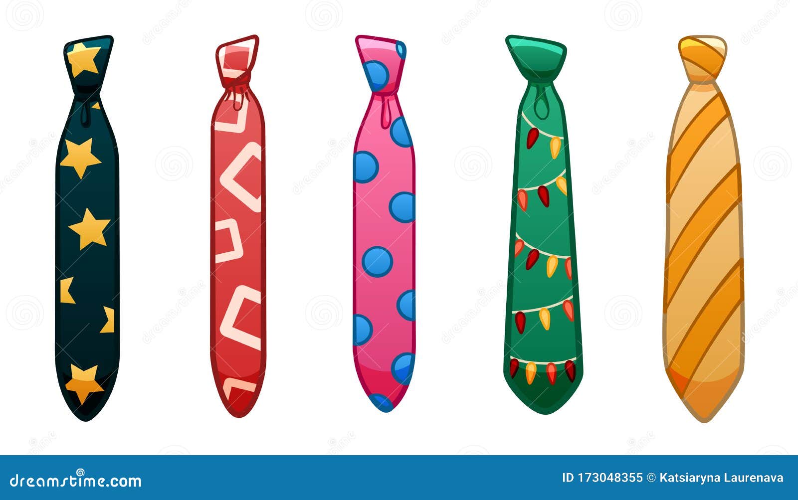 Six Neckties In Different Colors RoyaltyFree Stock Photography