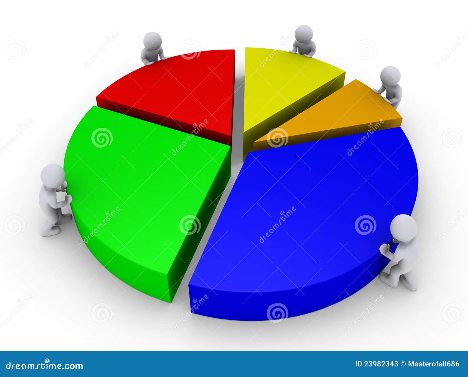 Men Pushing Pieces Of Puzzle To Assemble Them. Stock Illustration