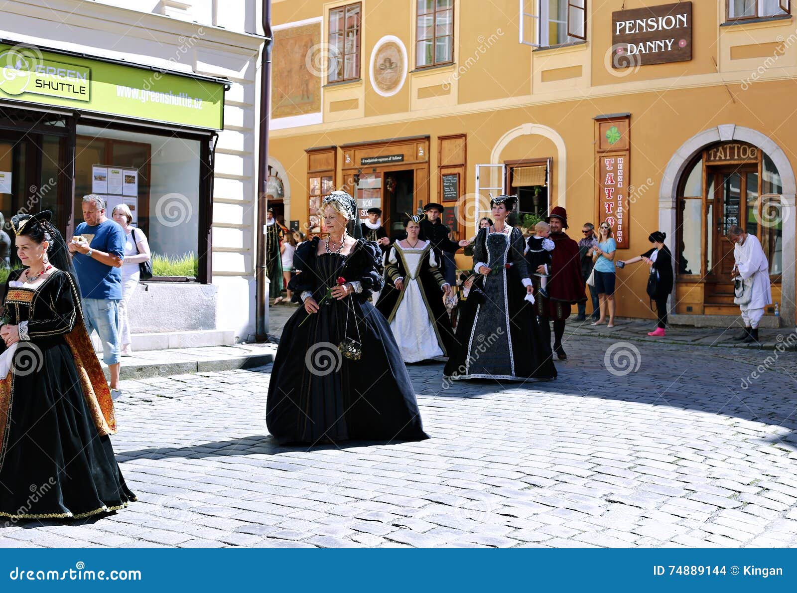 Five-petalled Rose Festival on Bystreet in Cesky Krumlov, Czech ...