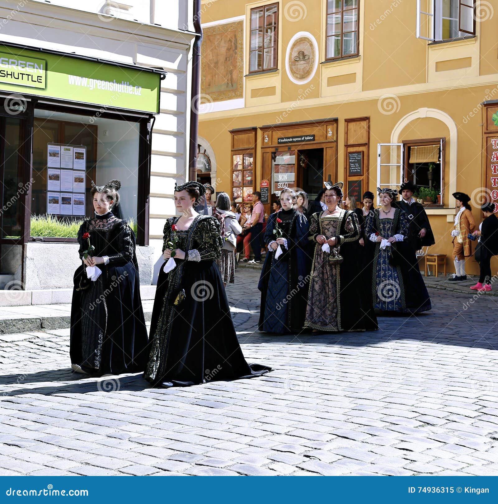 Five-petalled Rose Festival on Bystreet in Cesky Krumlov Editorial ...