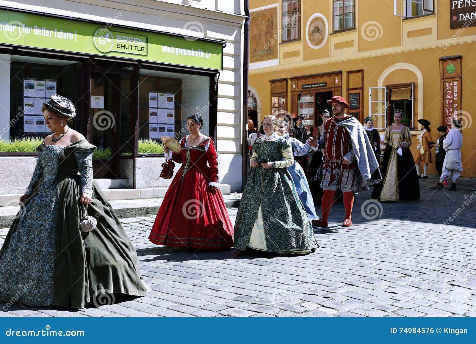 Five-petalled Rose Festival on Bystreet in Cesky Krumlov Editorial ...