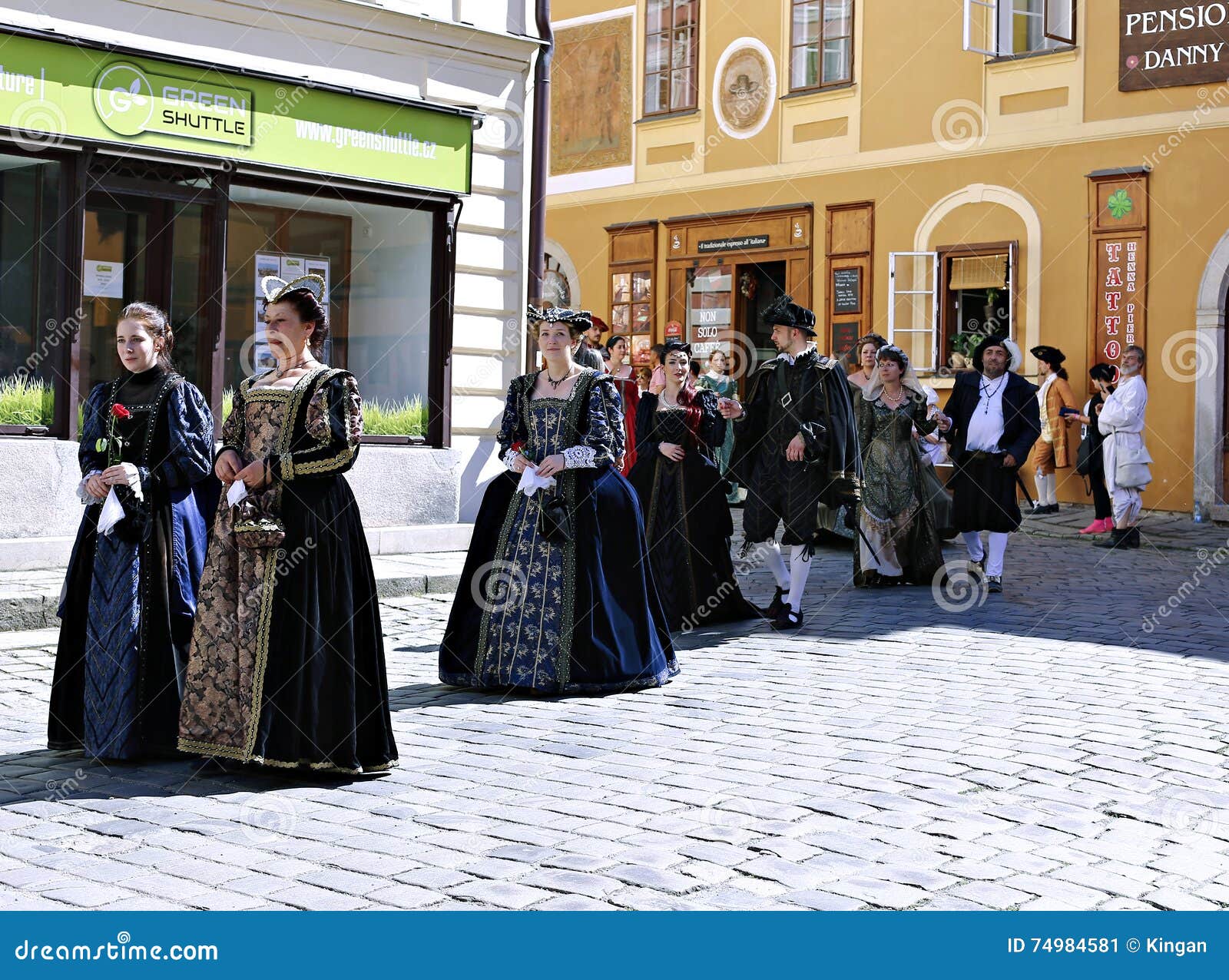 Five-petalled Rose Festival on Bystreet in Cesky Krumlov Editorial ...