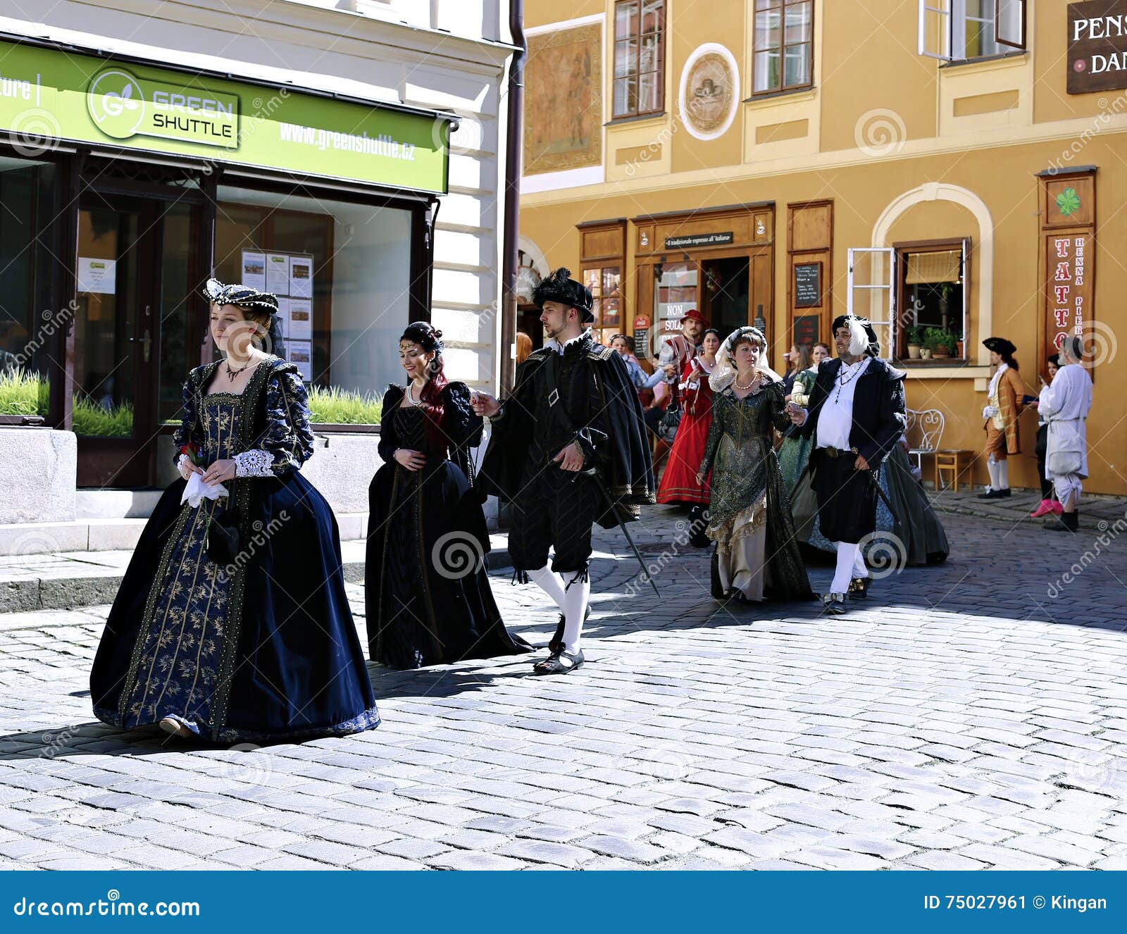 Five-petalled Rose Festival on Bystreet in Cesky Krumlov Editorial ...