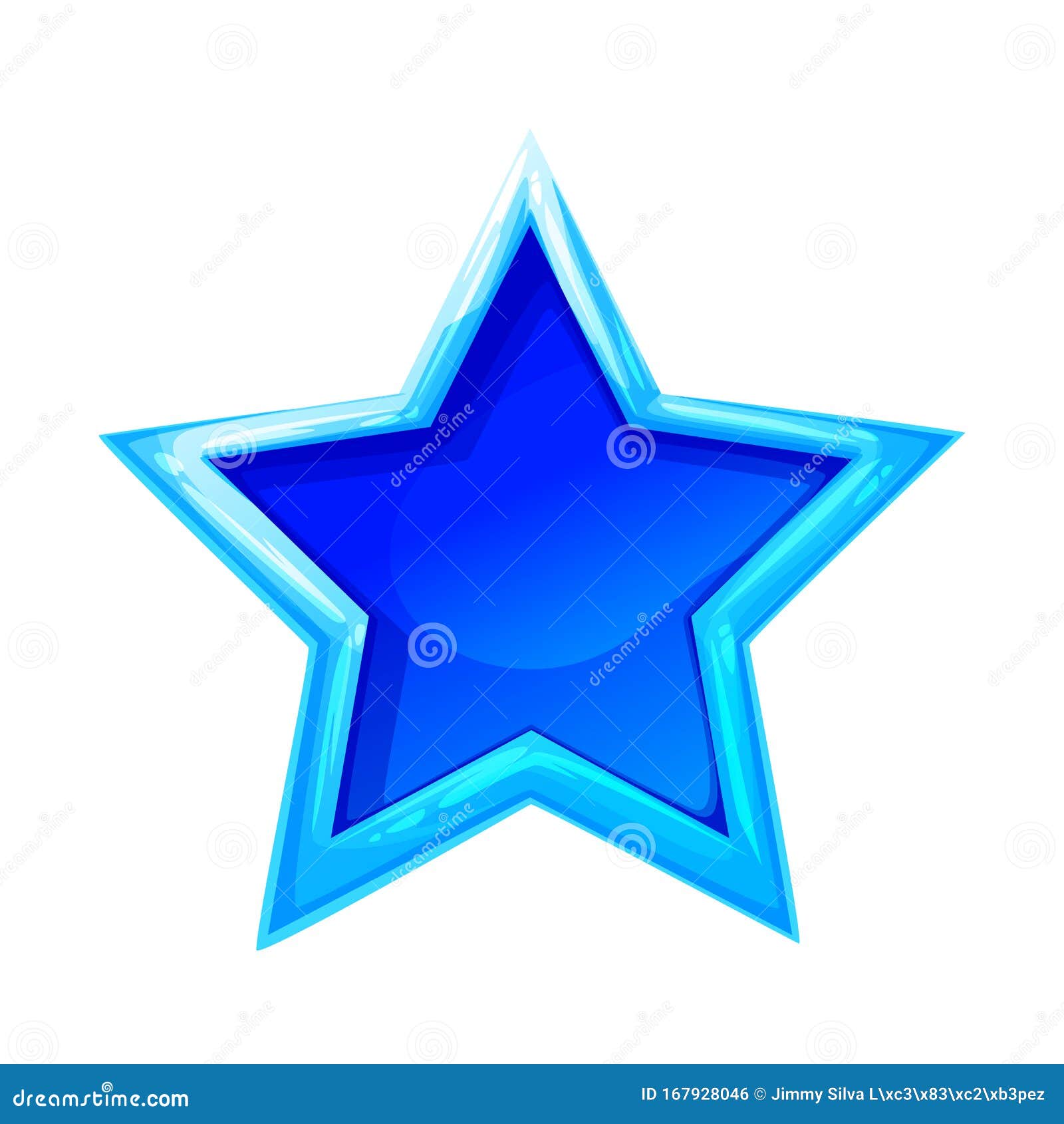 a five-pointed light blue star