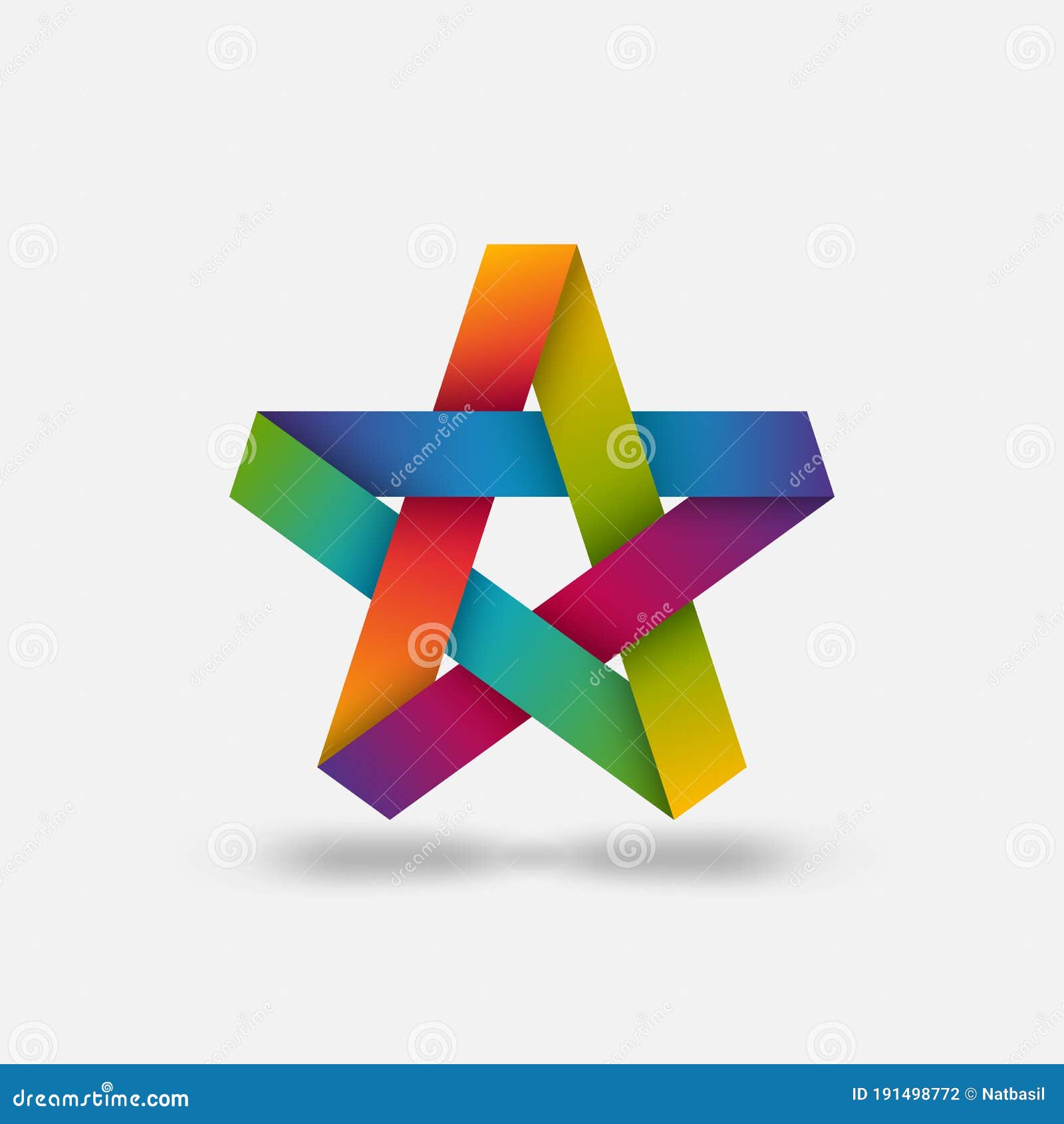 five-pointed star in rainbow colors