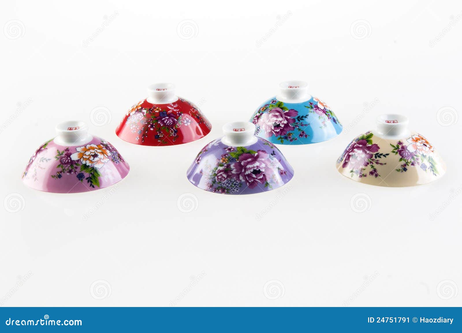Five Porcelain Tea Cup Covers Stock Image Image of blue, object 24751791