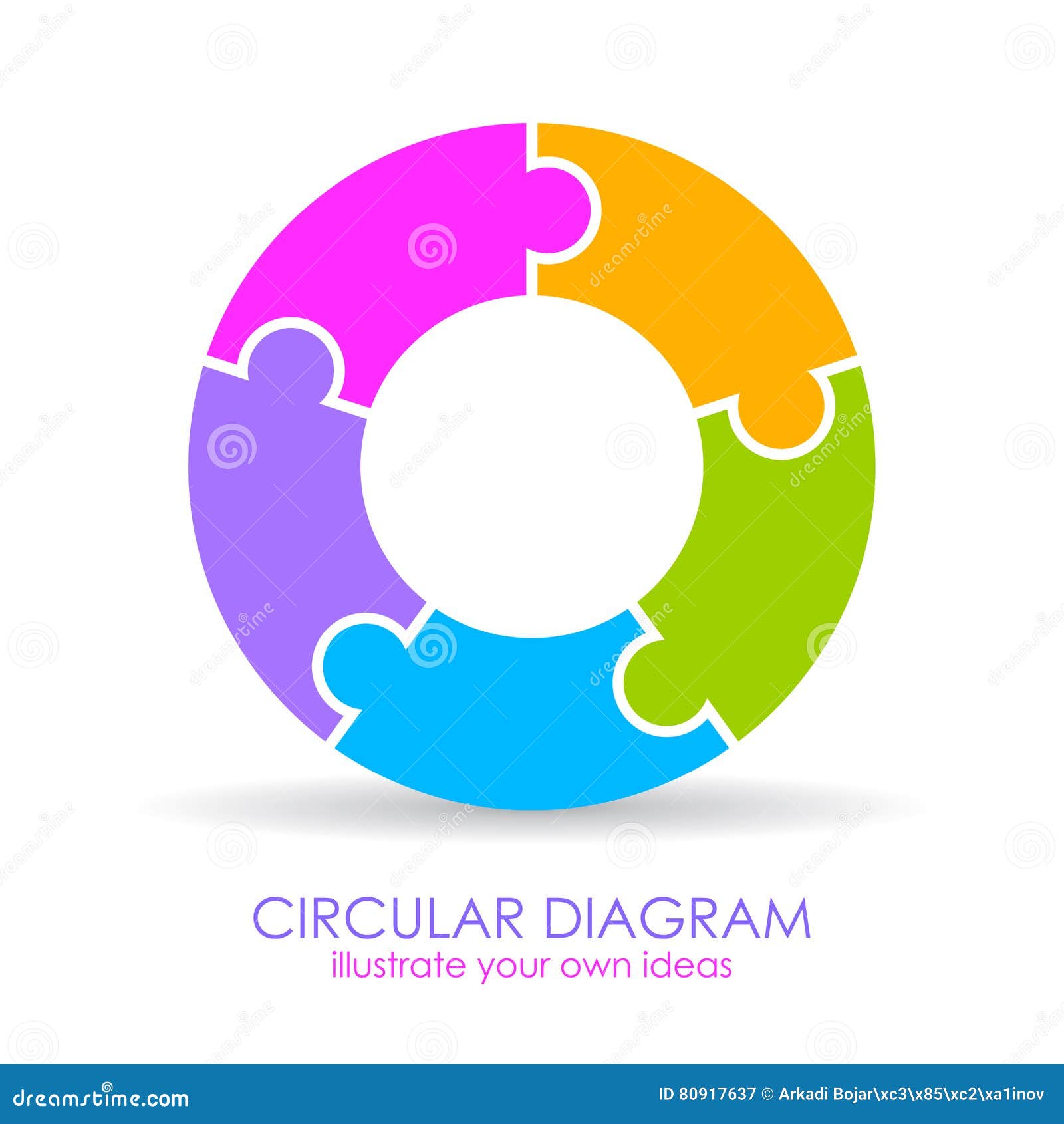 Five Puzzle Elements Circular Diagram Stock Vector Illustration of elements, circle 80917637