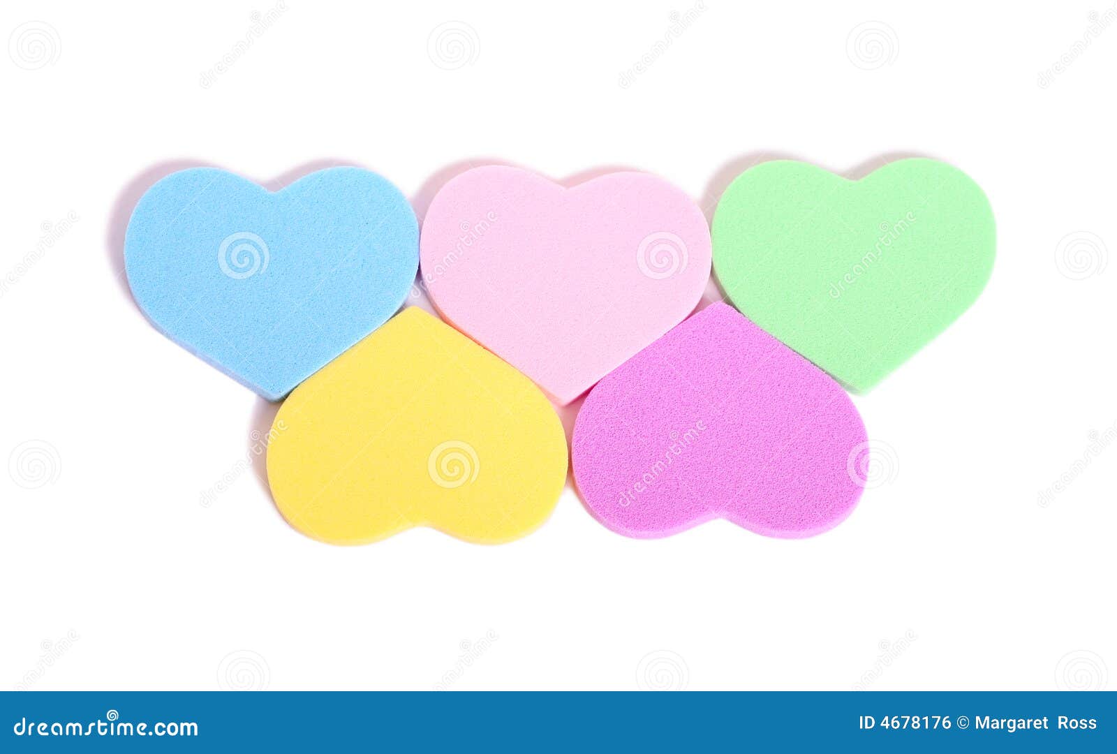 Five Sponge Hearts stock photo. Image of bright, pattern 4678176