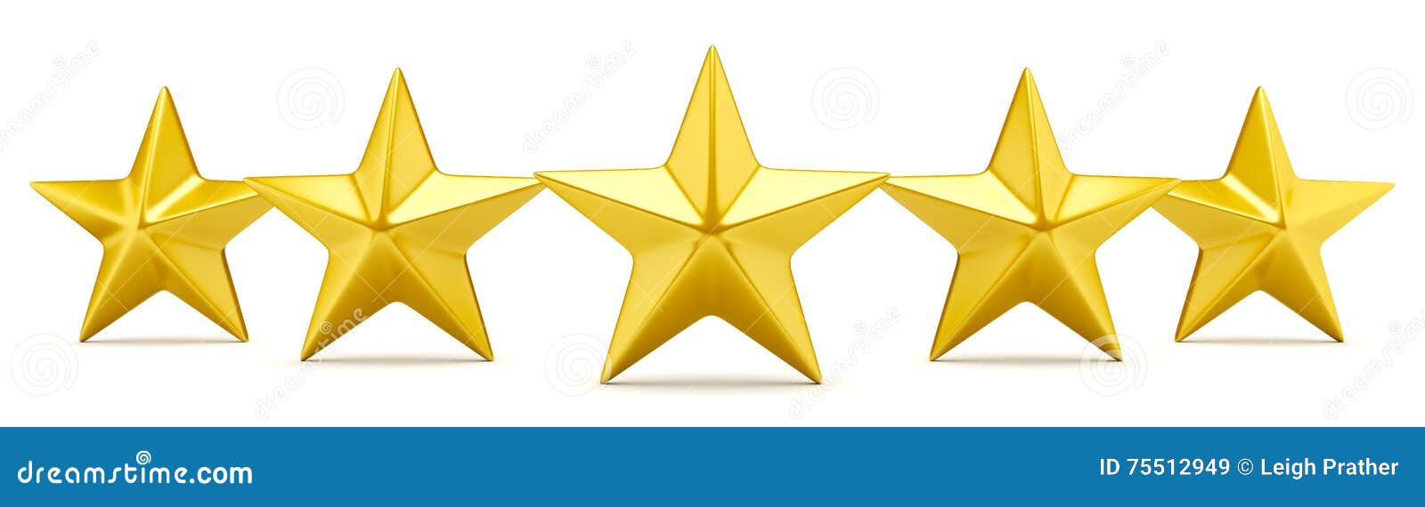 five star rating shiny golden stars