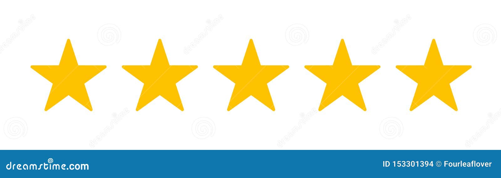 five stars customer product rating review flat icon