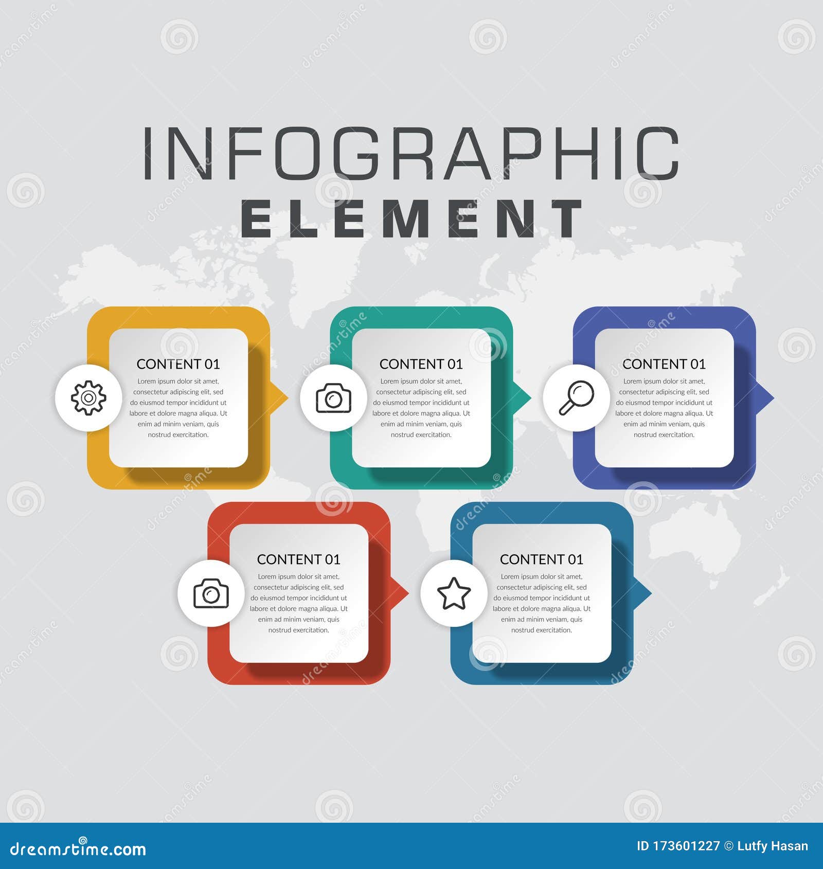 five step timeline infographic  for business
