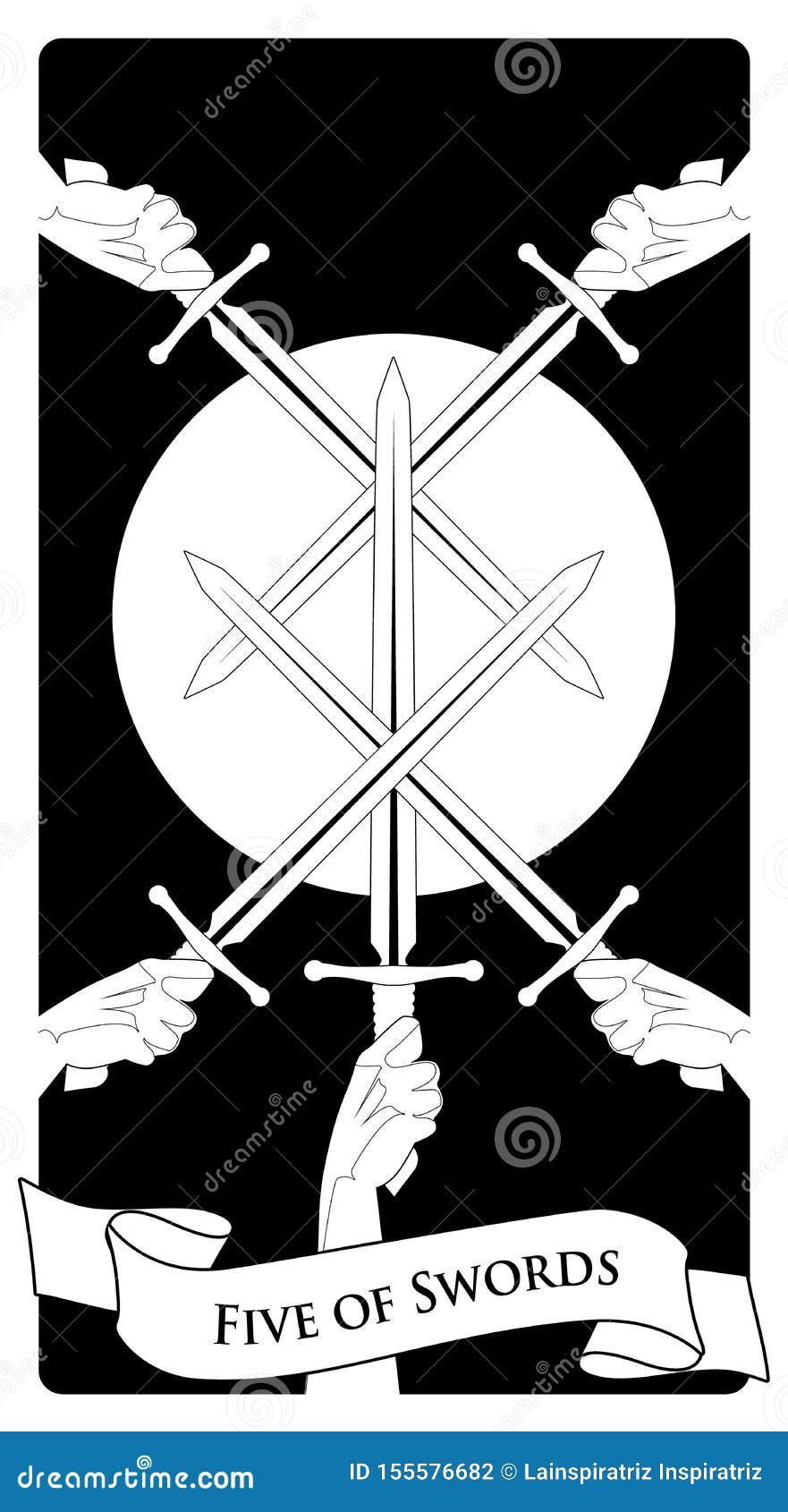 Five swords crossing on a symbolic Royalty Free Vector Image