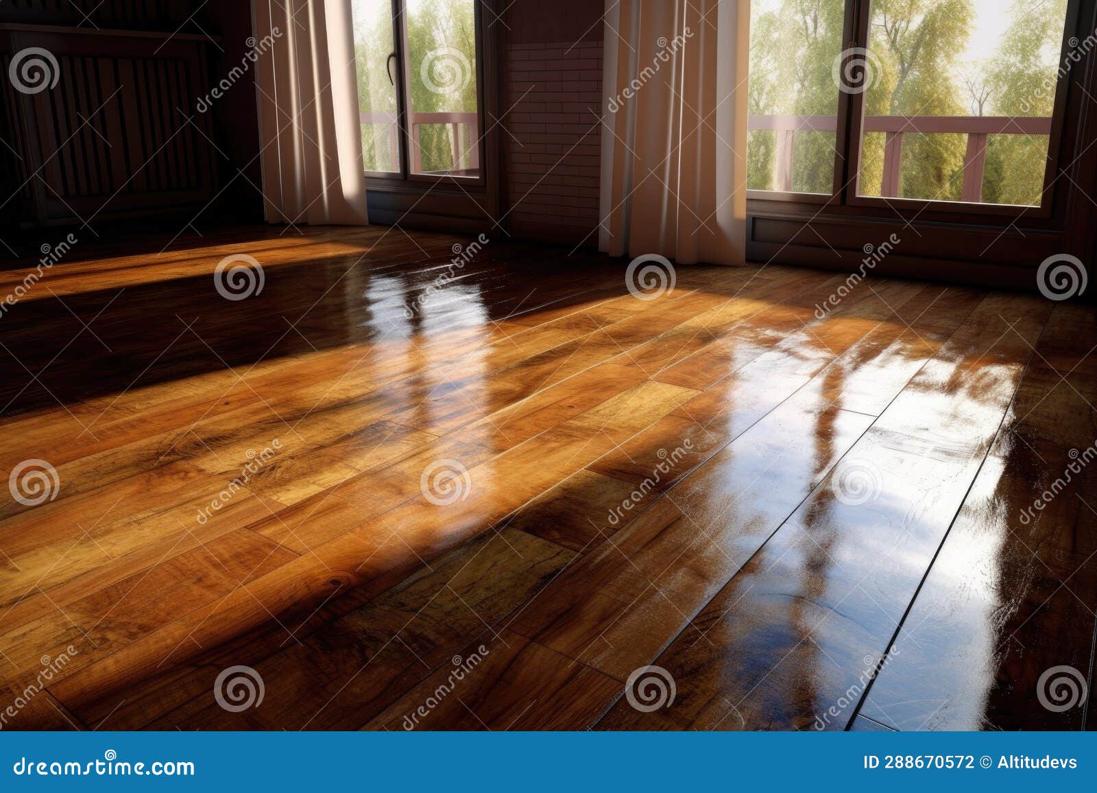 Fixed Floorboard with Fresh Varnish Stock Photo Image of restoration