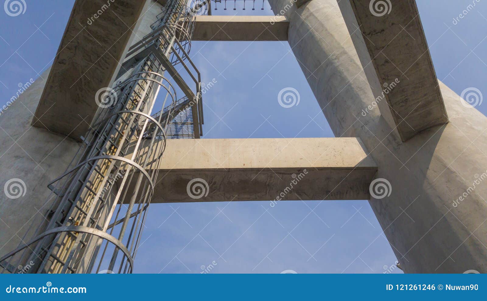 Fixed Ladder with Concrete Construction Stock Photo Image of factory