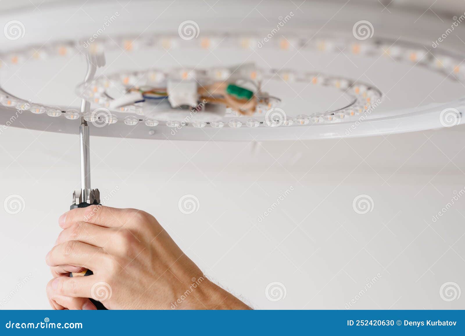 Repair of home lightning stock photo. Image of improvement 252420630