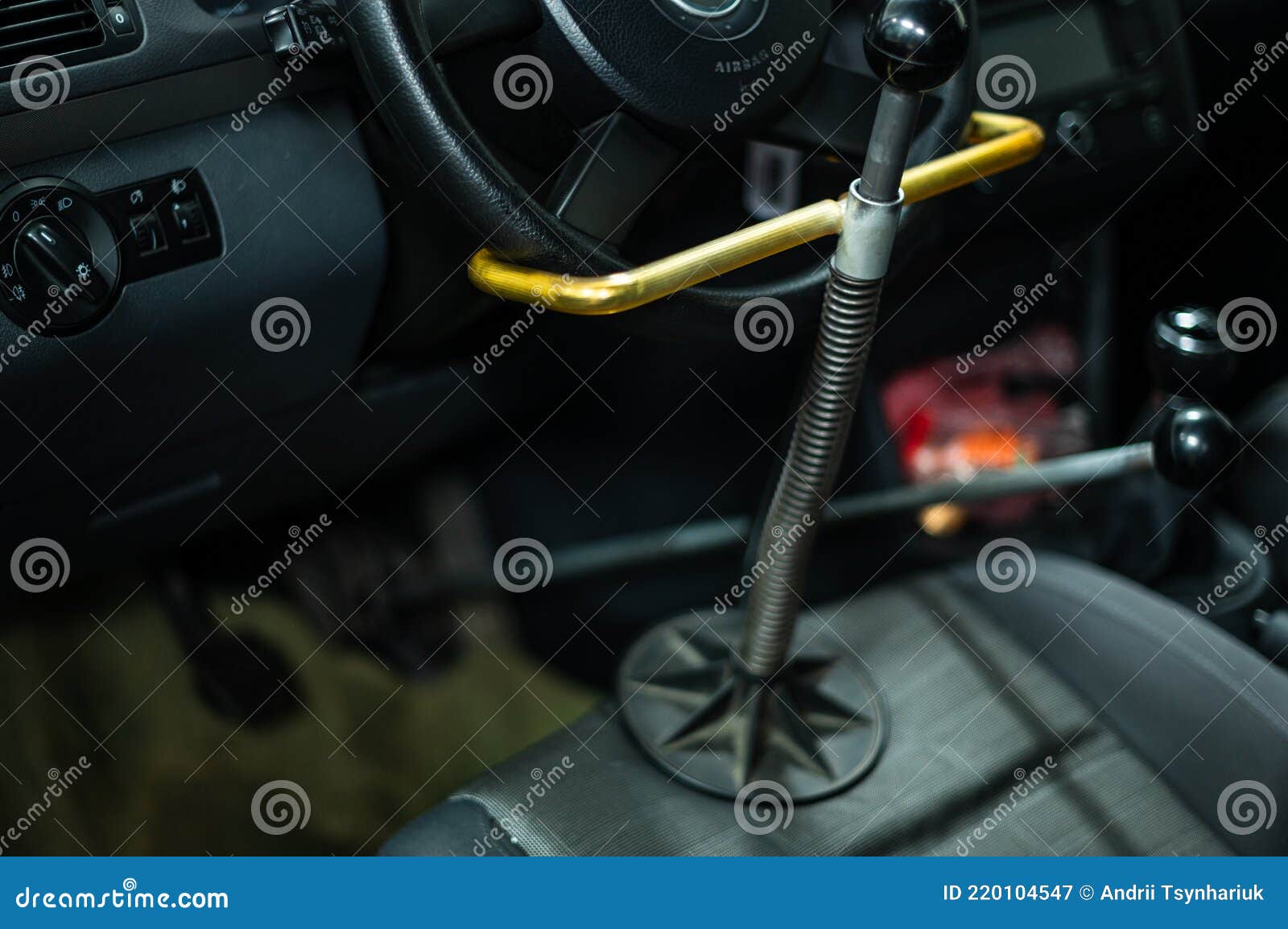 Fixing the Steering Wheel during the Camber of the Wheels. Stock Image