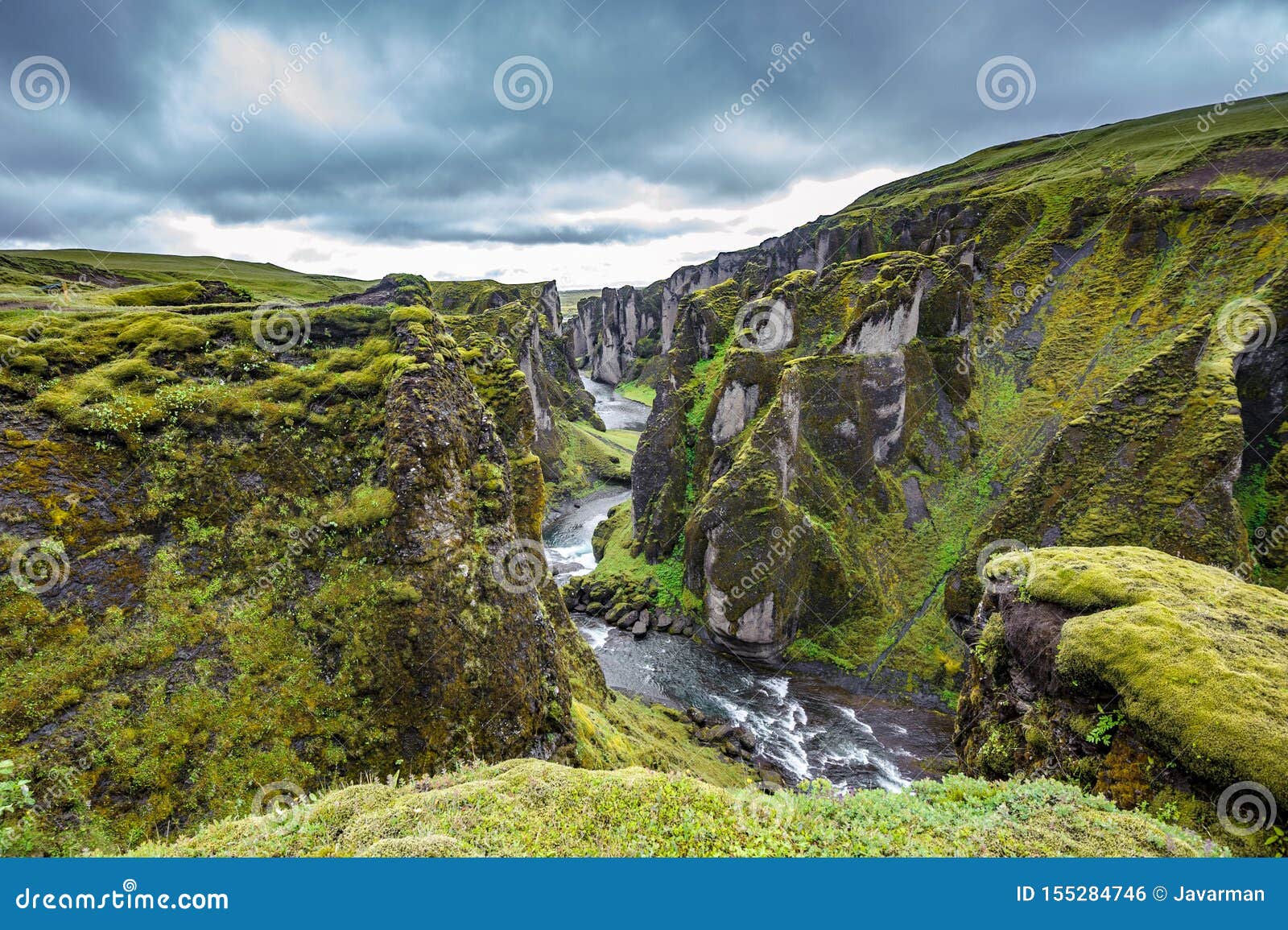 Fjadrargljufur Canyon In South East Of Iceland Stock Photo Image Of