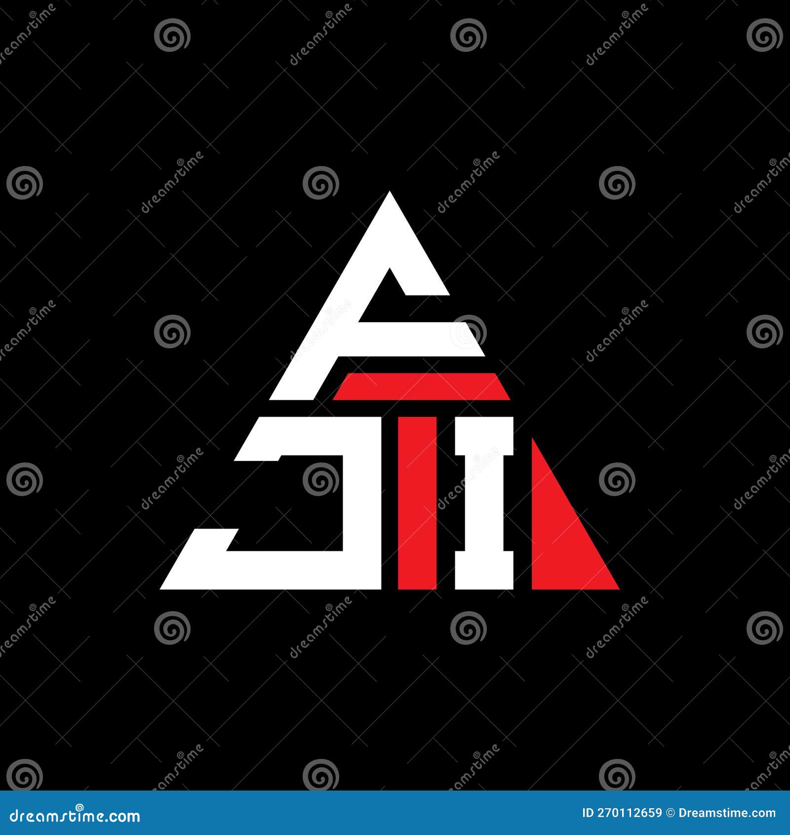 fji triangle letter logo  with triangle . fji triangle logo  monogram. fji triangle  logo template with red