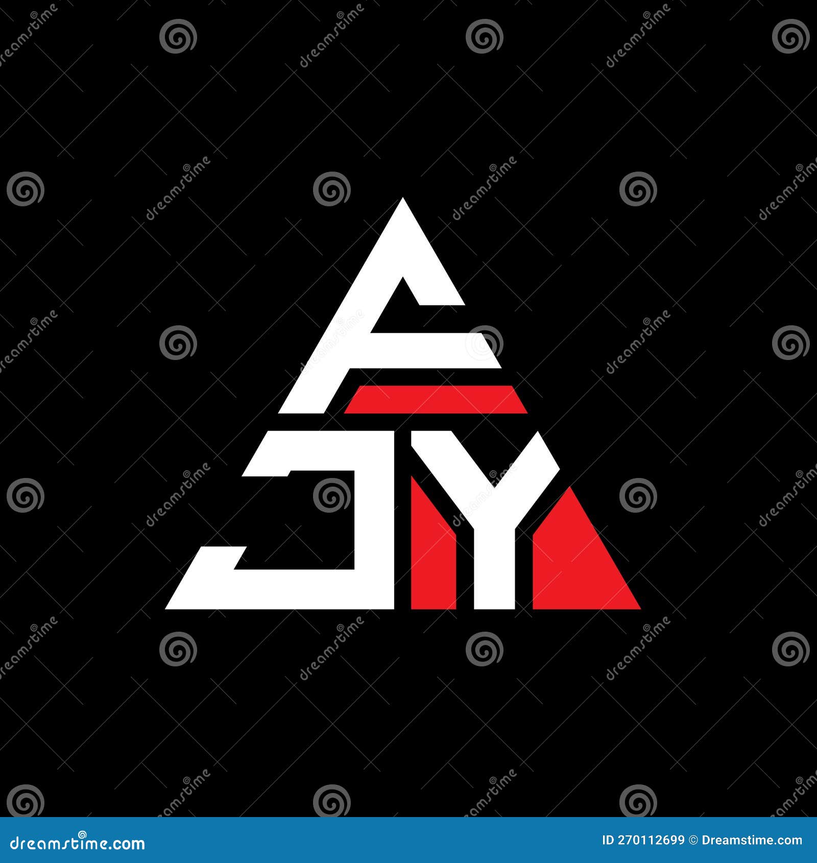 fjy triangle letter logo  with triangle . fjy triangle logo  monogram. fjy triangle  logo template with red