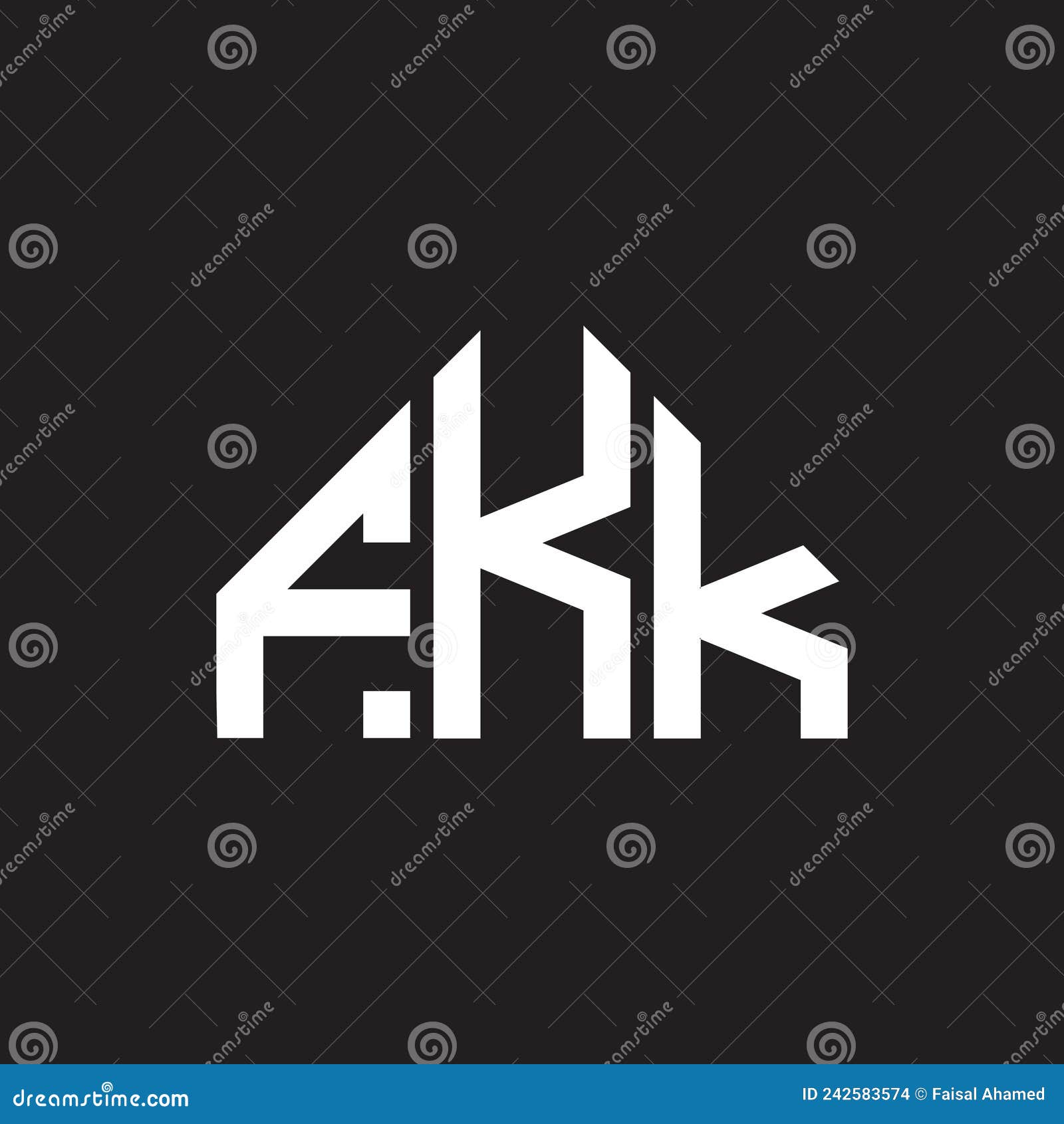 fkk letter logo  on black background. fkk creative initials letter logo concept. fkk letter 