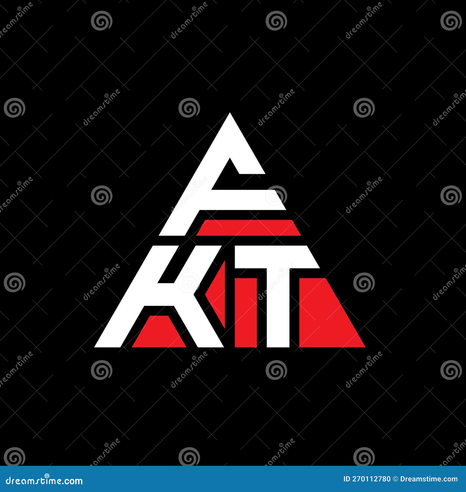 fkt triangle letter logo  with triangle . fkt triangle logo  monogram. fkt triangle  logo template with red