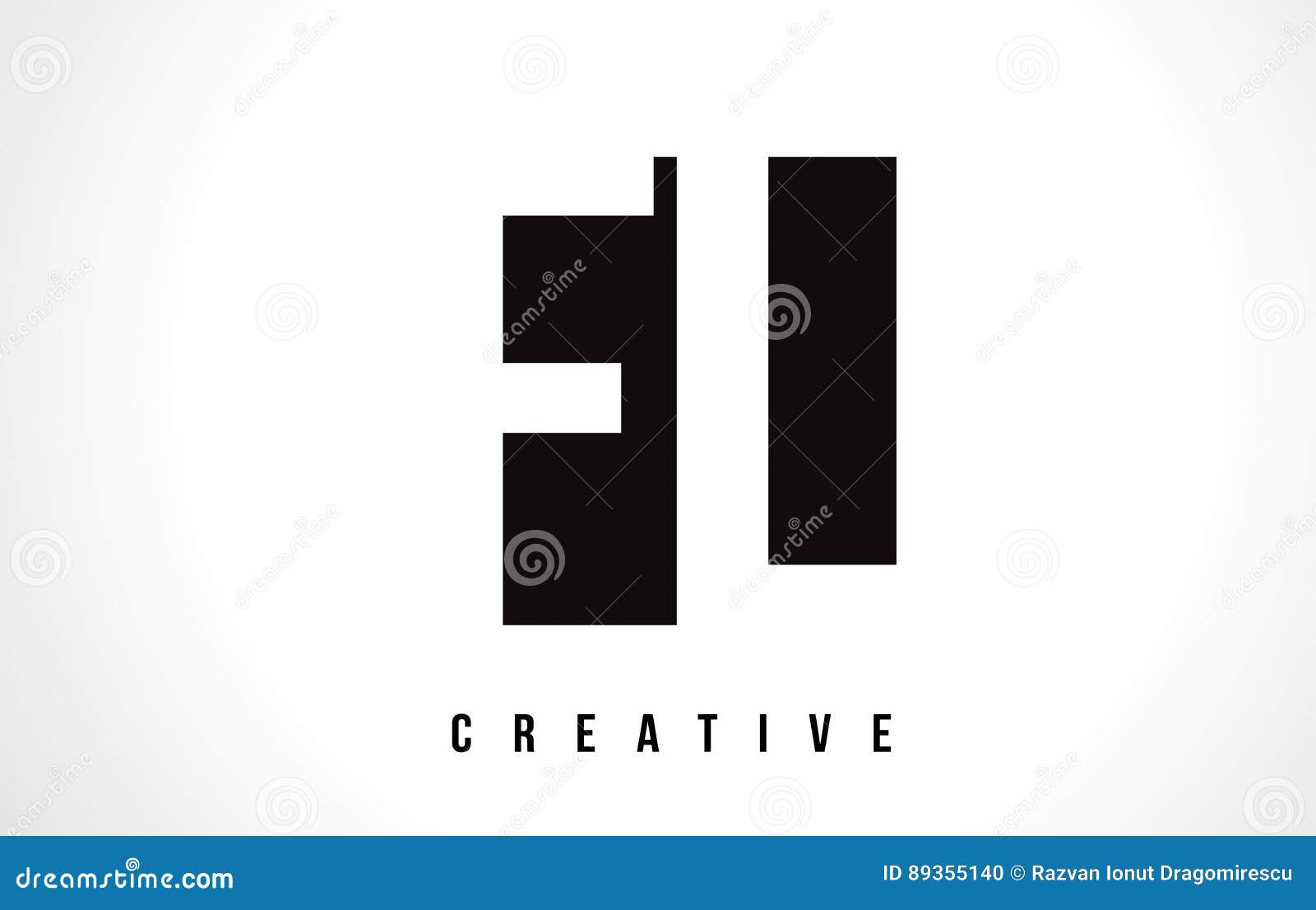 fl f l white letter logo  with black square.