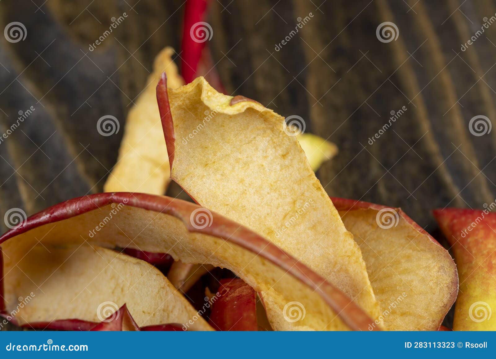 The Flaccid Peel of a Peeled Apple on the Table Stock Image Image of