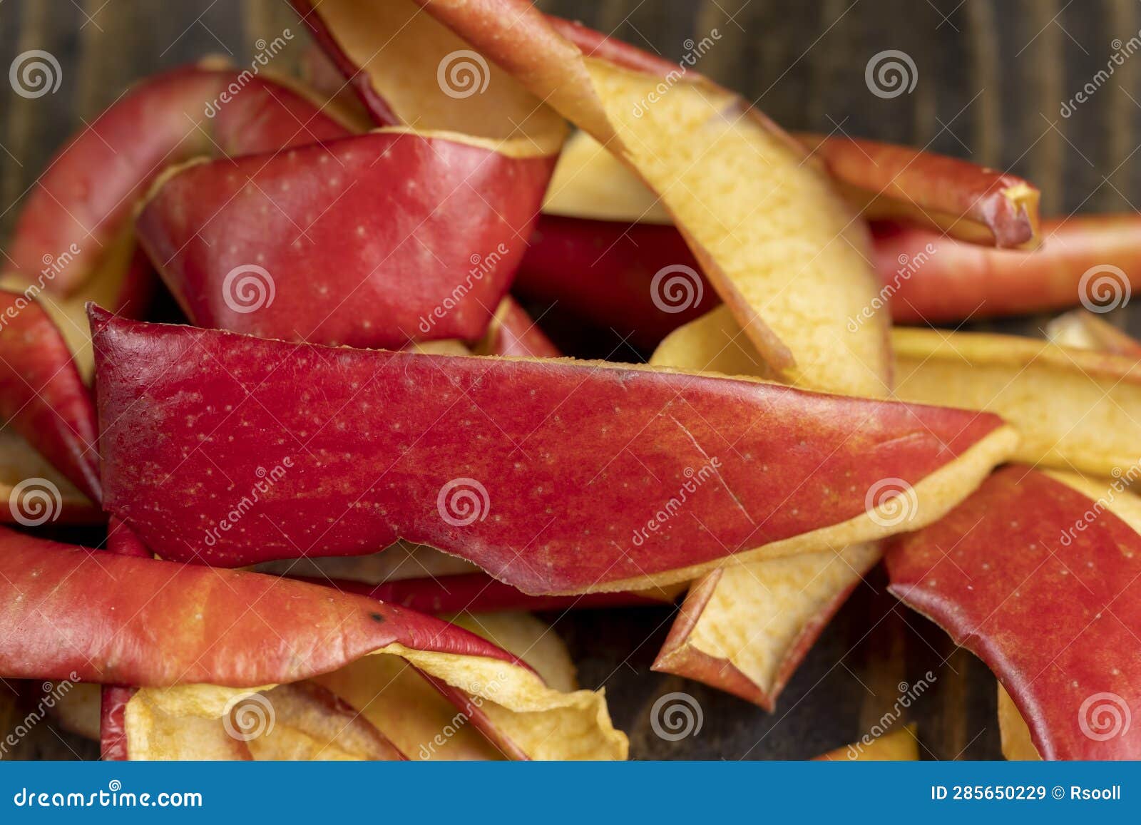 The Flaccid Peel of a Peeled Apple on the Table Stock Image Image of