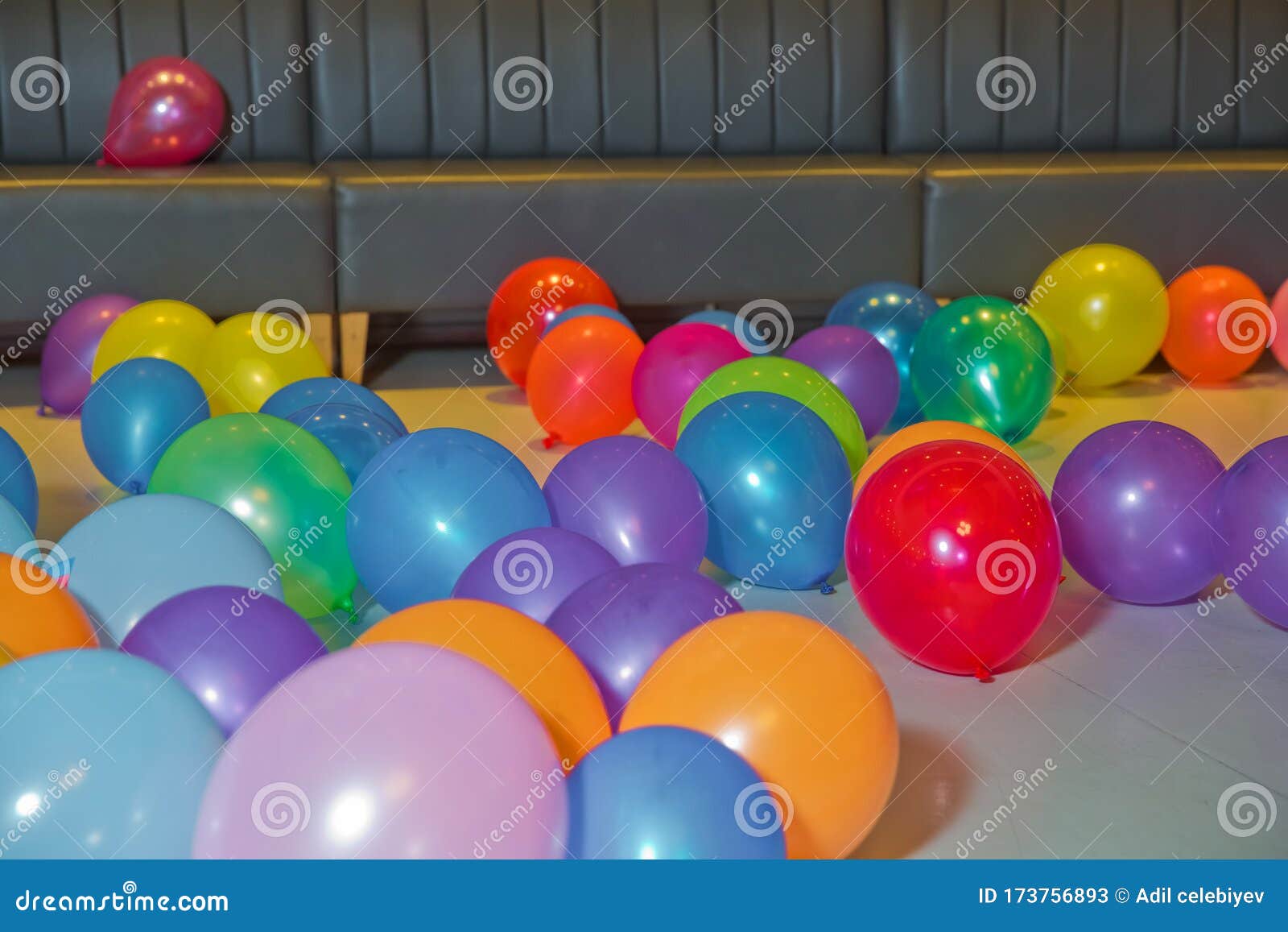 Flache Lage Von Bunten Luftballons Feiertag Kinderparty, Ein
