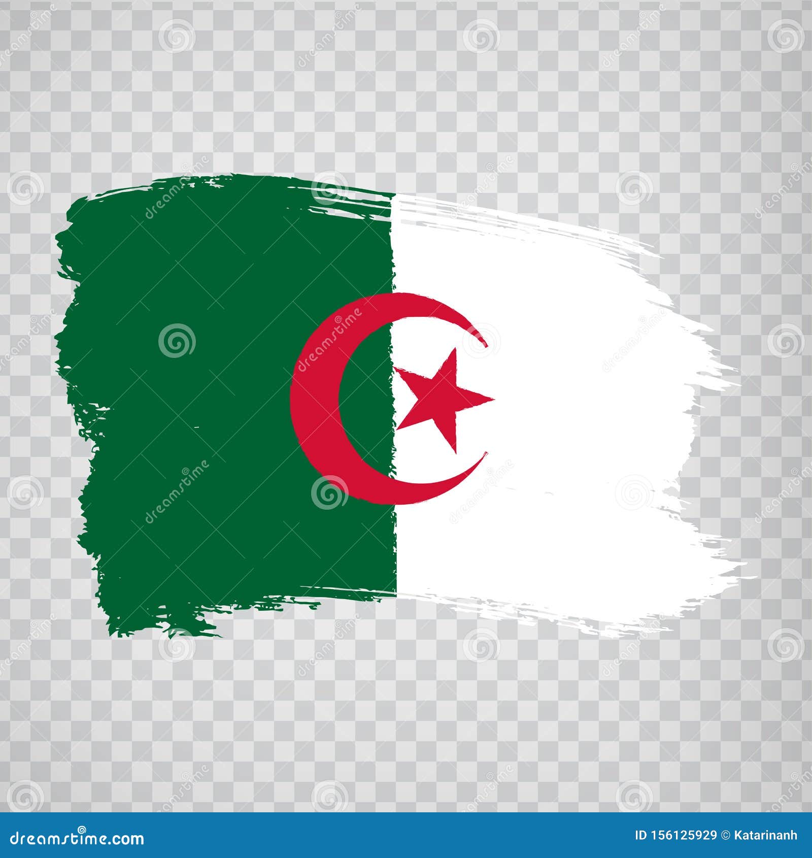 Flag Algeria from Brush Strokes and Blank Map Algerian People`s ...