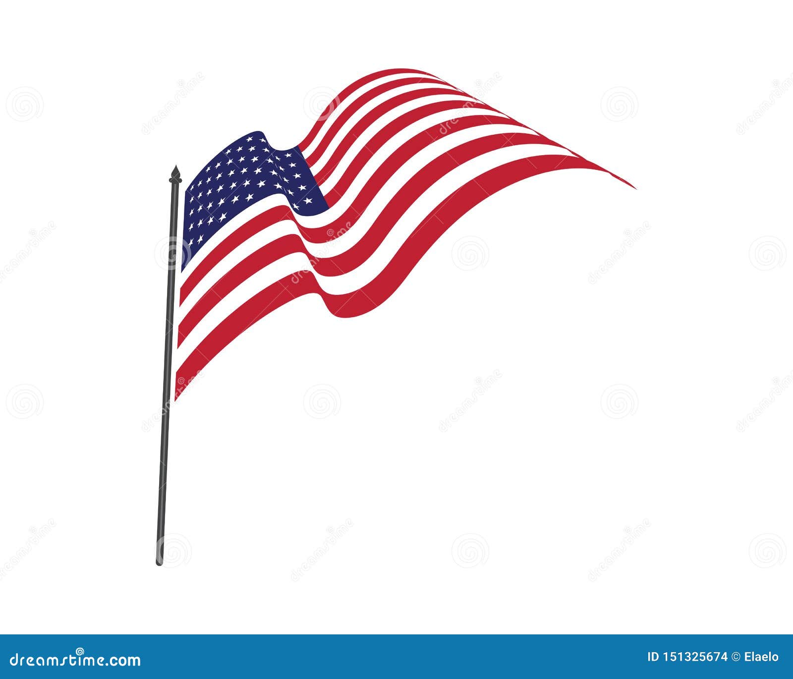 Flag American Vector Icon Illustration Stock Illustration