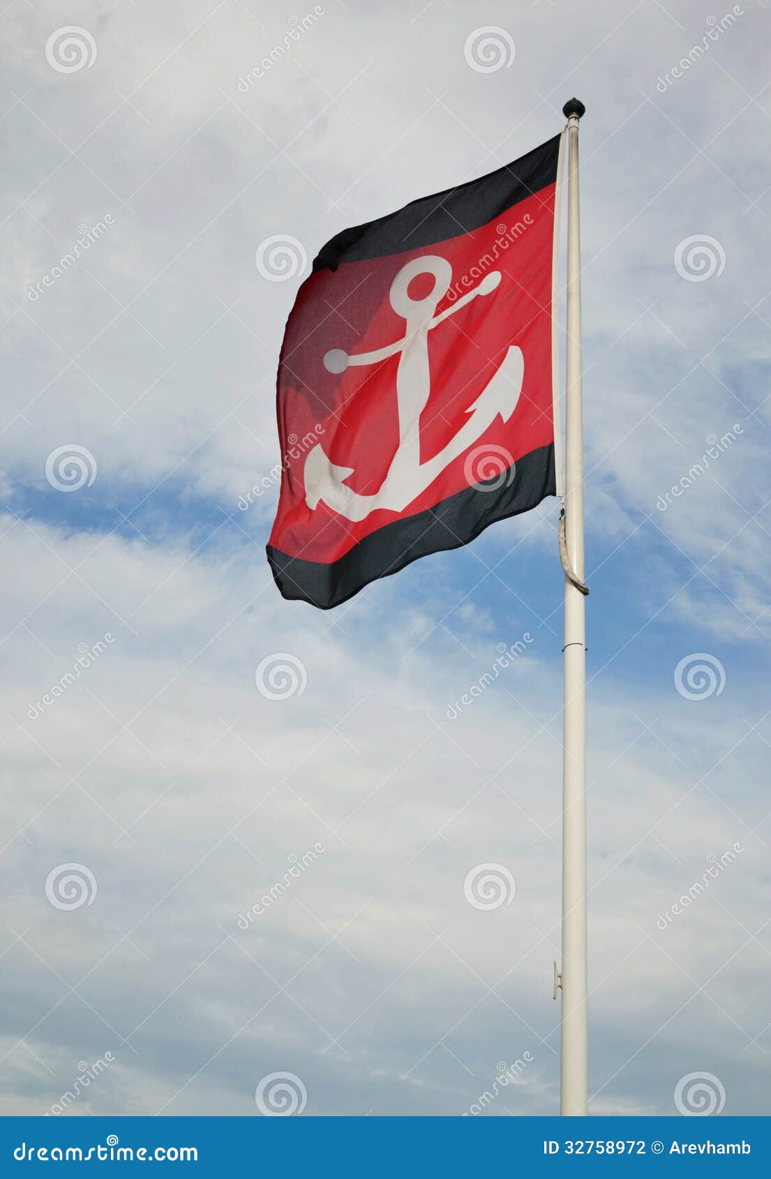 Flag with anchor stock photo. Image of ferry, background 32758972