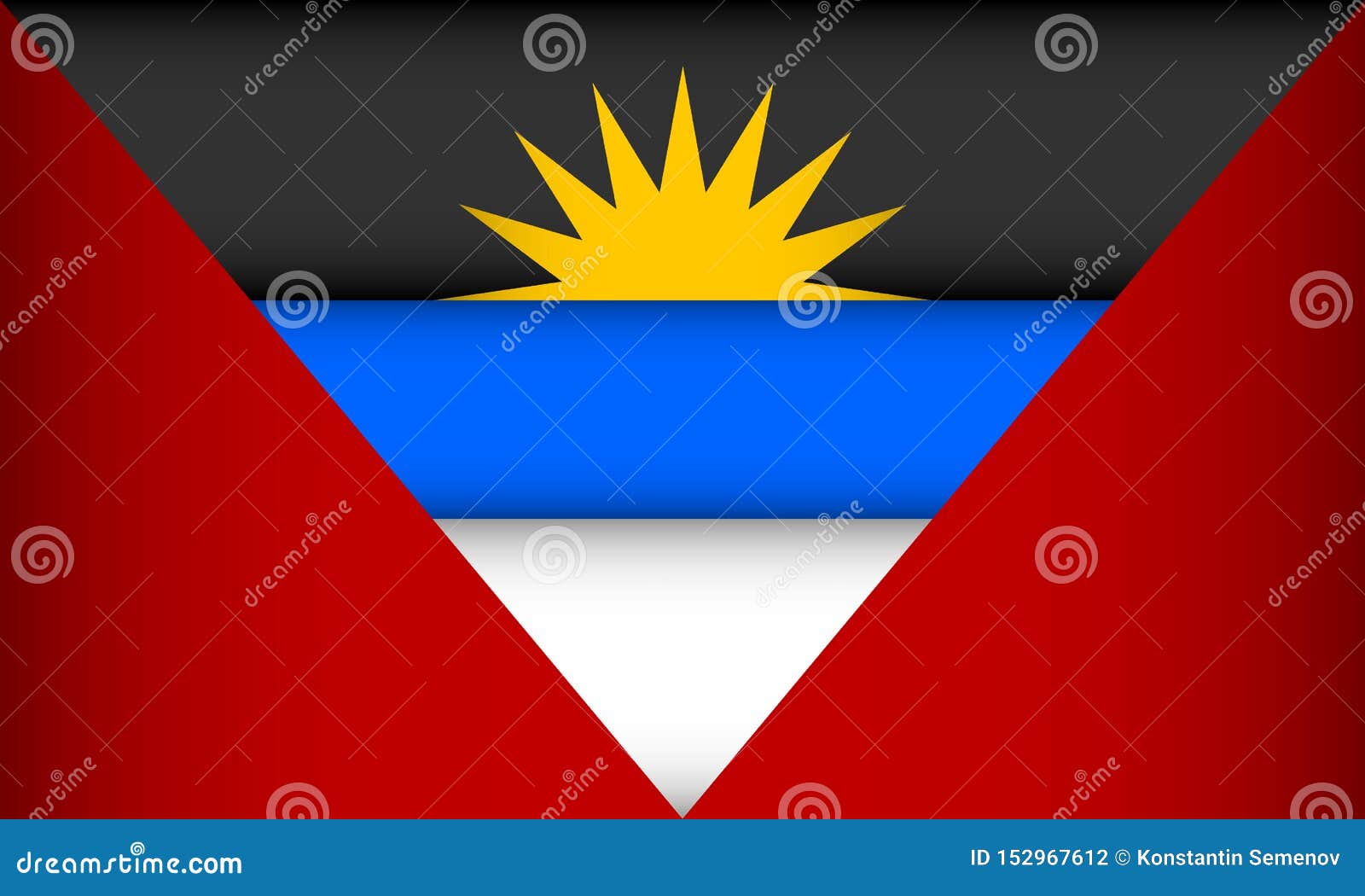 Download Flag Of Antigua And Barbuda Stock Illustration - Illustration of white, graphic: 152967612