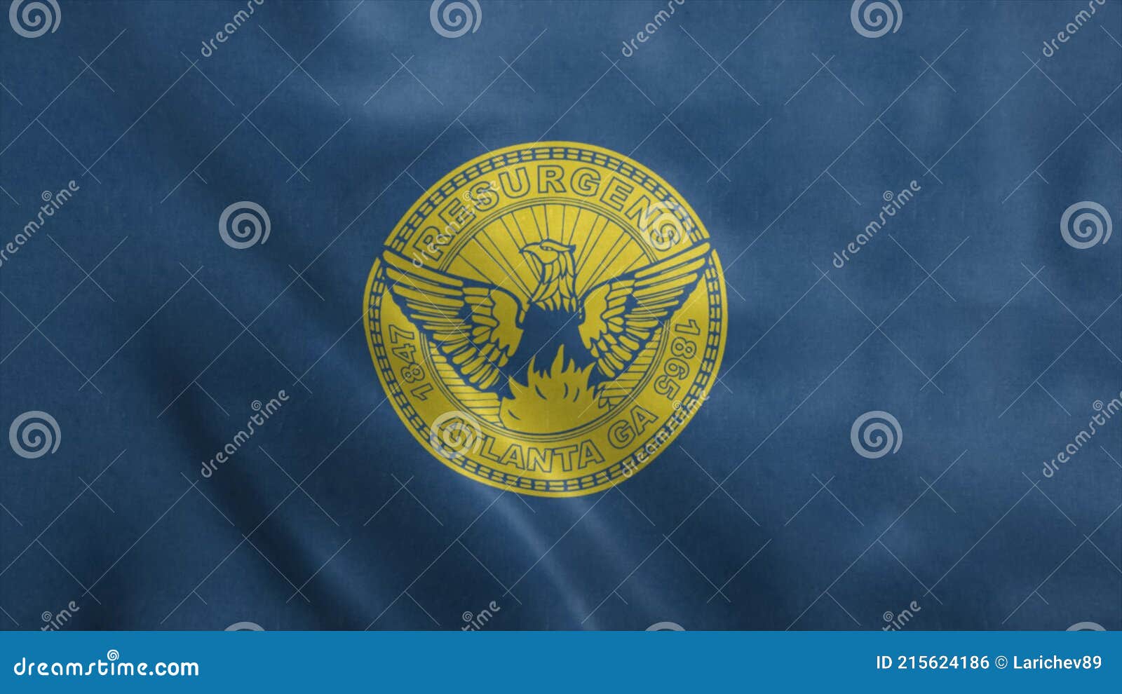 flag of atlanta city, georgia, united states of america. 3d 