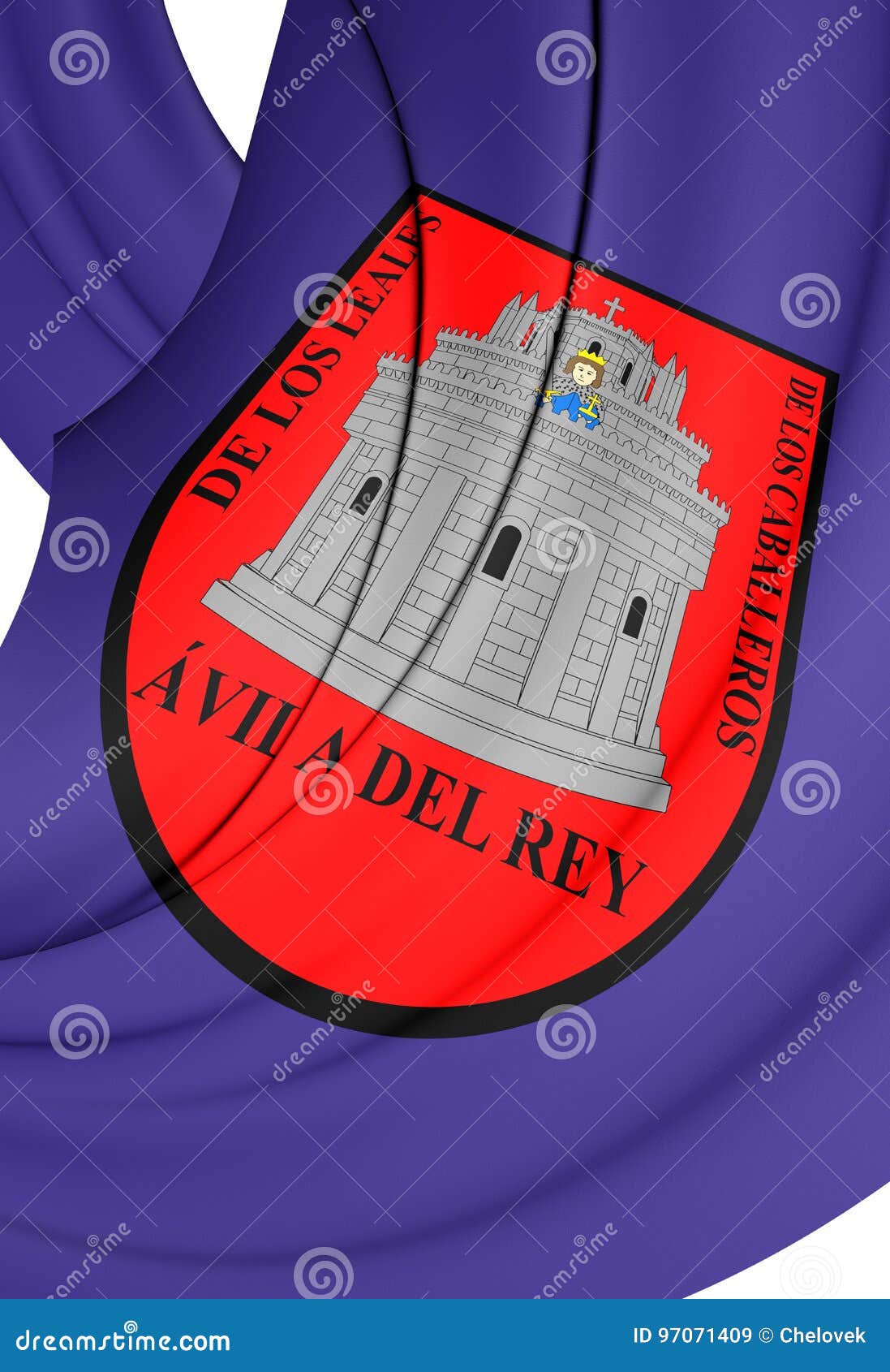 Flag of Avila City, Spain. stock illustration. Illustration of banner