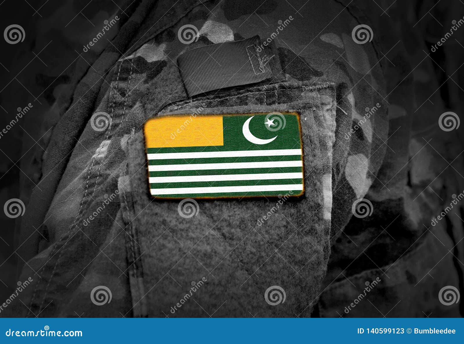 Flag of Azad Kashmir on Soldiers Arm. Flag of Azad Jammu and Kashmir on ...