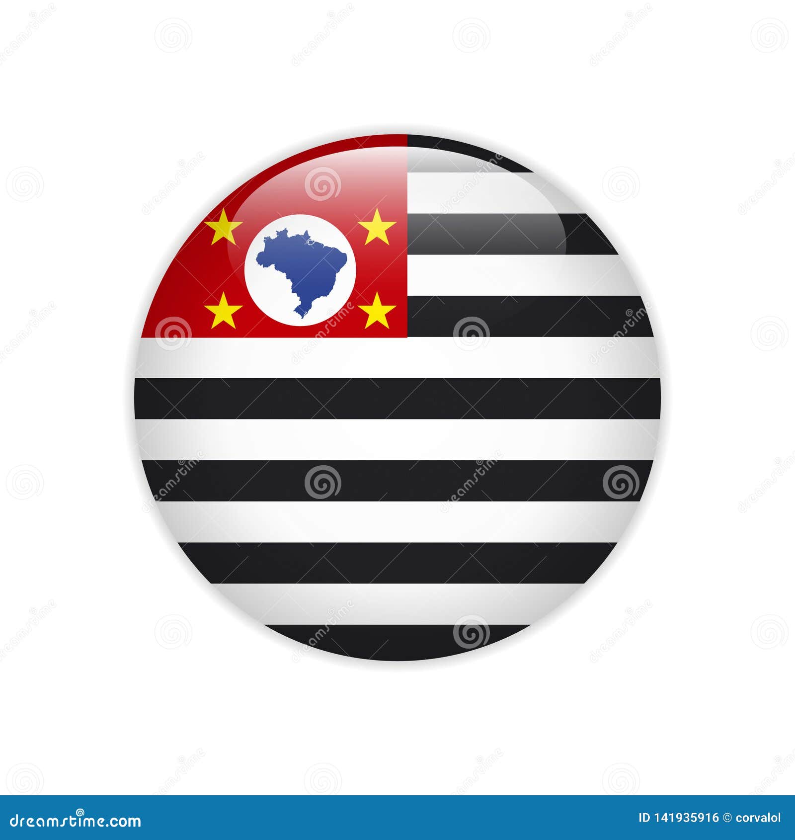 flag bandeira do estado de sao paulo on button