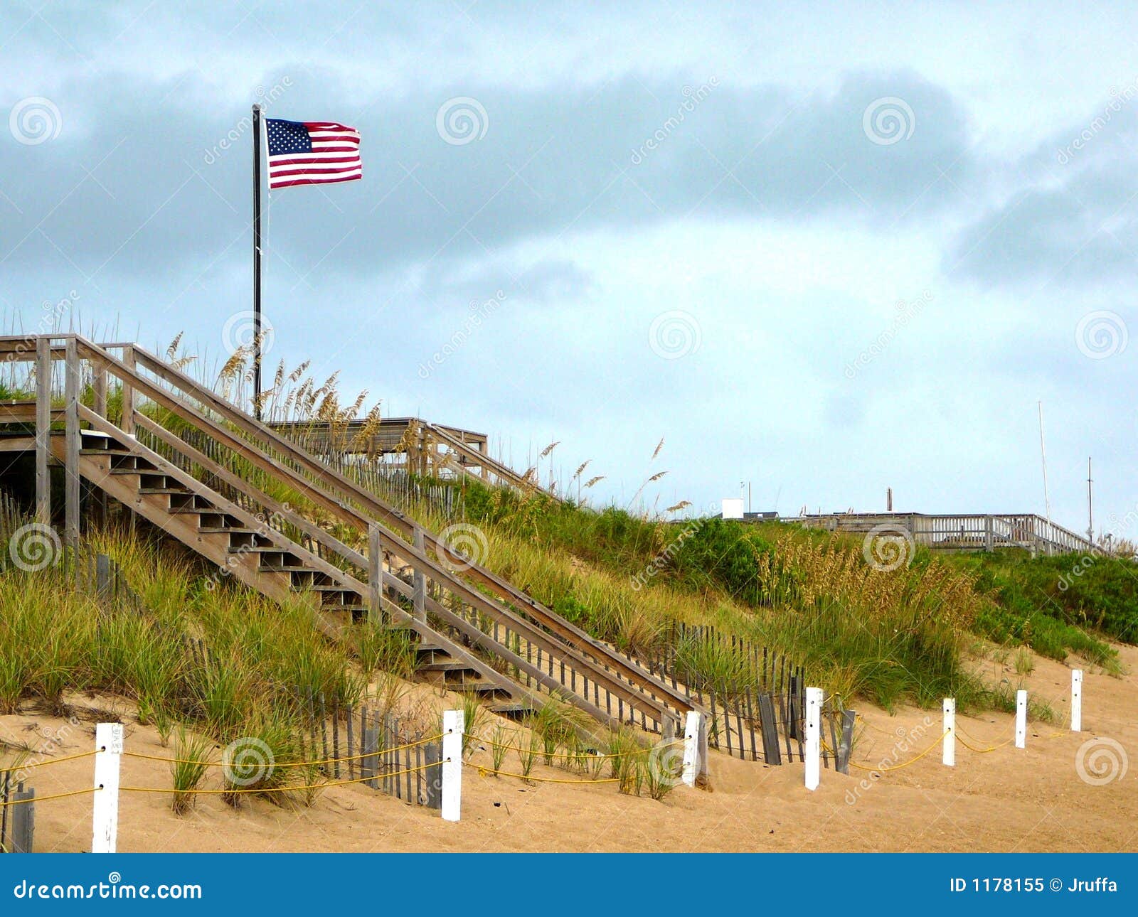 Flag on the Beach stock image. Image of breeze, history 1178155
