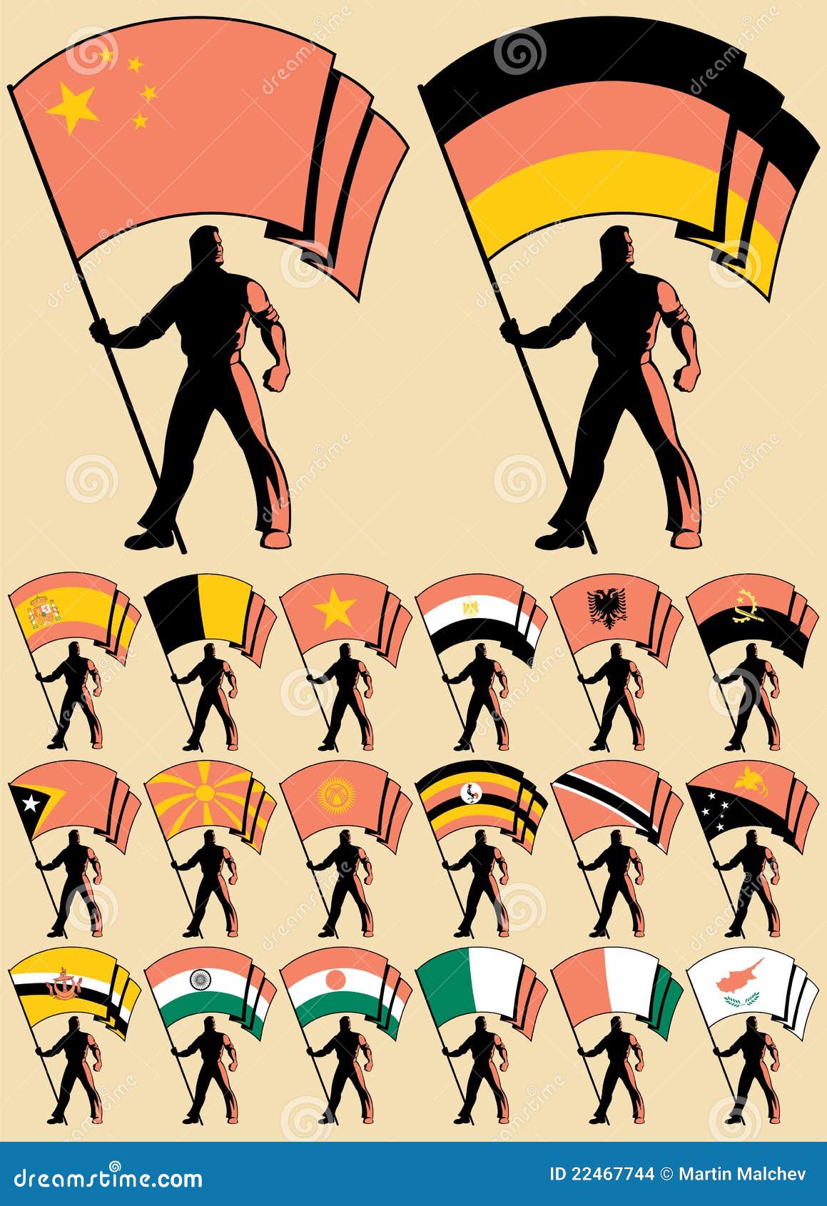 Flag Bearer 5 stock vector. Illustration of papua, egypt 22467744
