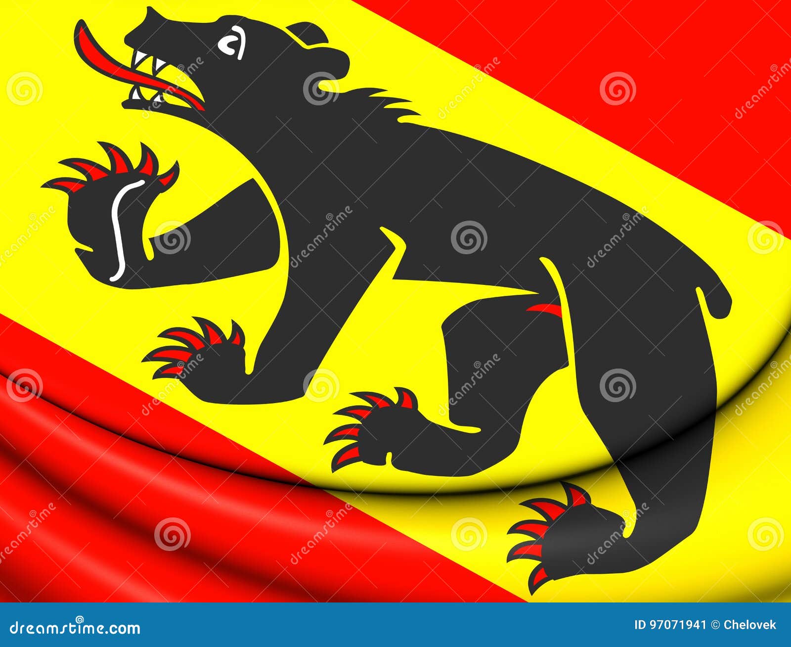 Flag of Bern Canton, Switzerland. Stock Illustration - Illustration of ...