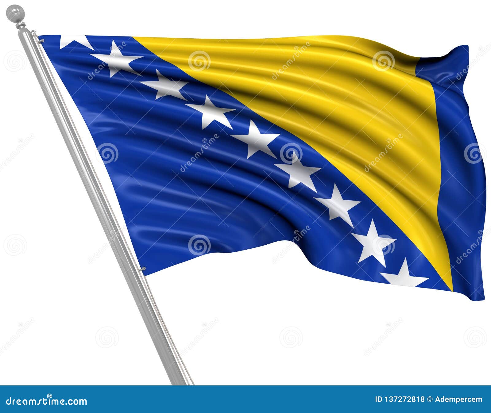 Download Flag Of Bosnia And Herzegovina Stock Illustration - Illustration of states, isolated: 137272818