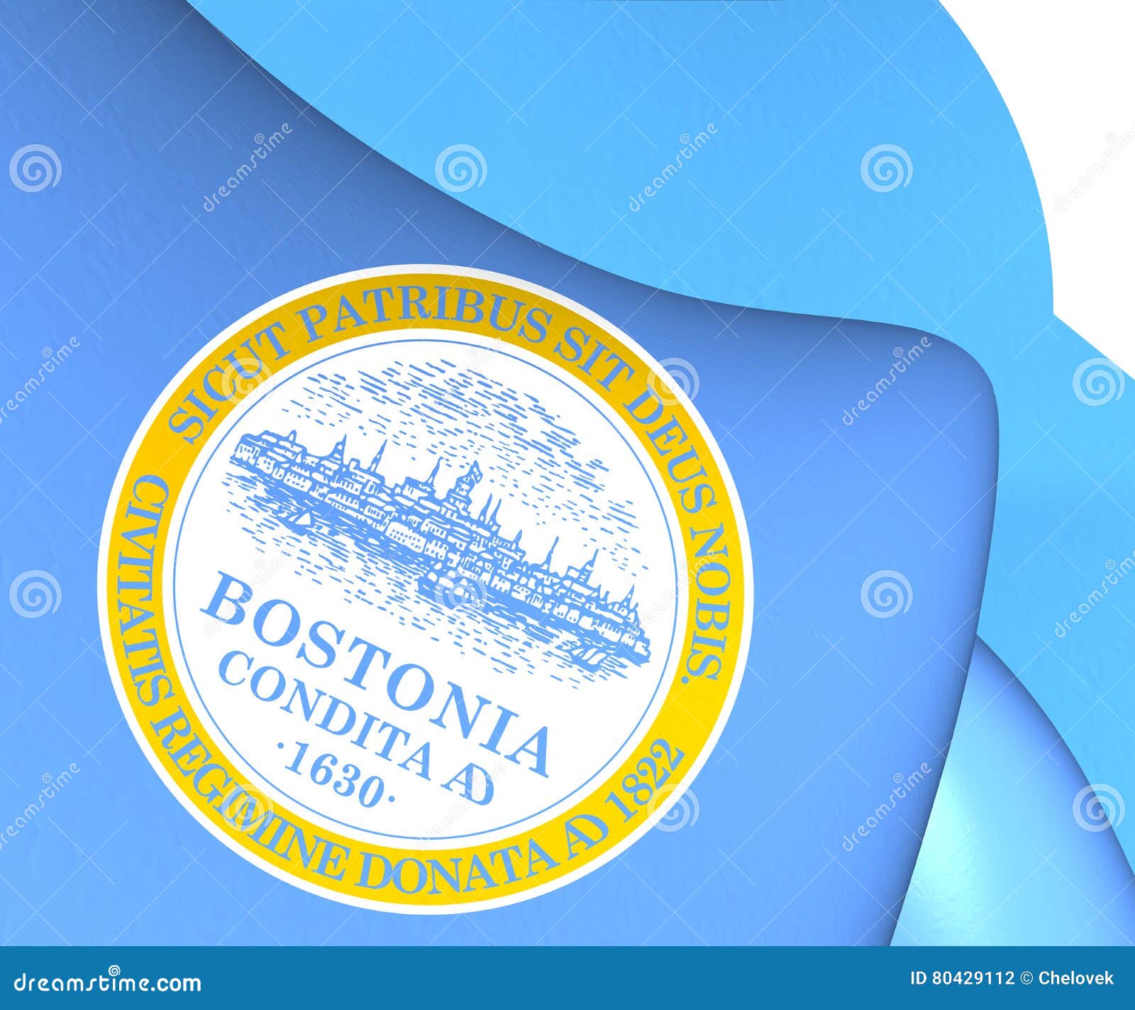 Flag of Boston, USA. stock illustration. Illustration of arms 80429112